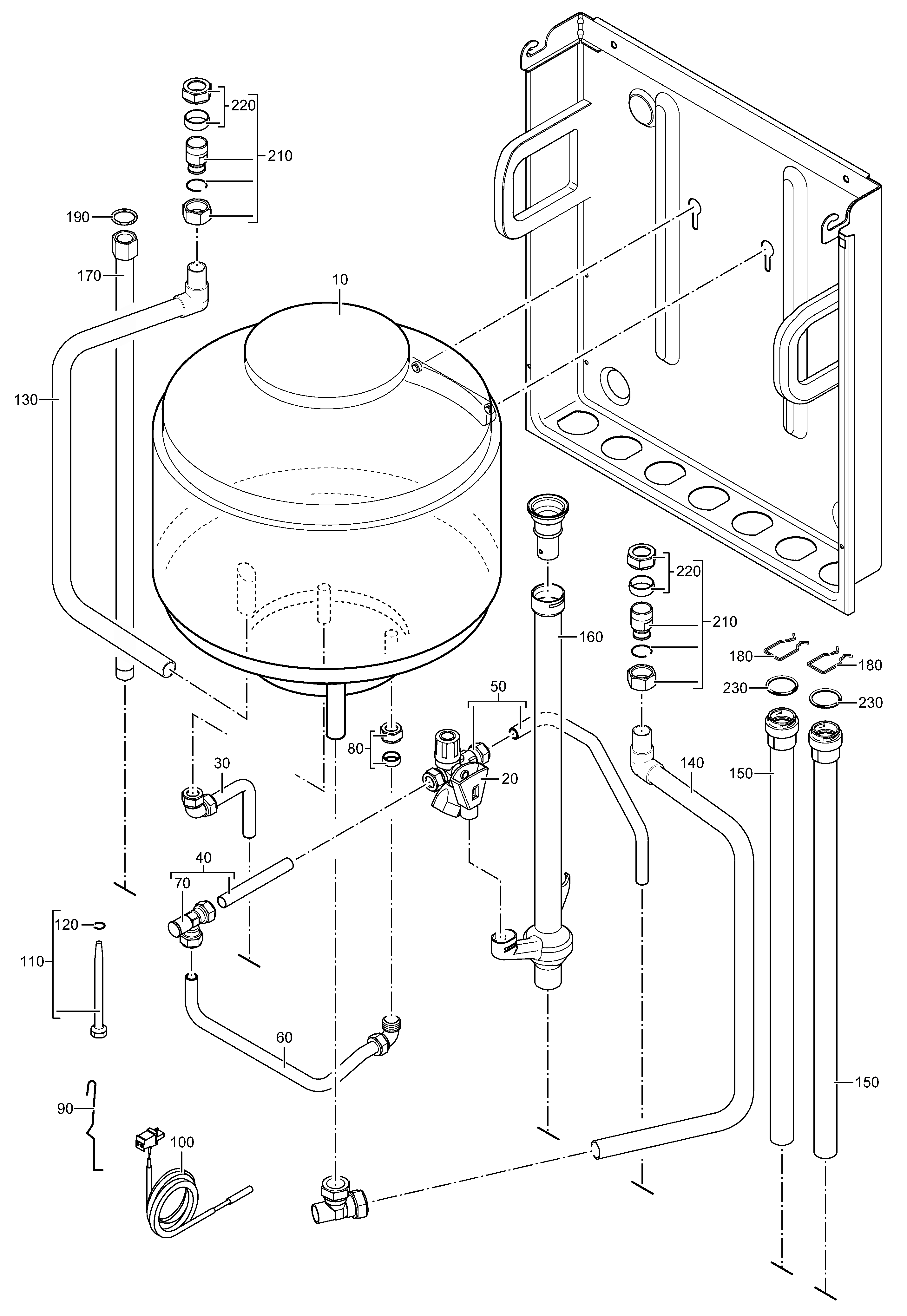 Nefit (Bosch) EcomLine Elite HRC 24 CW4 exploded tekening