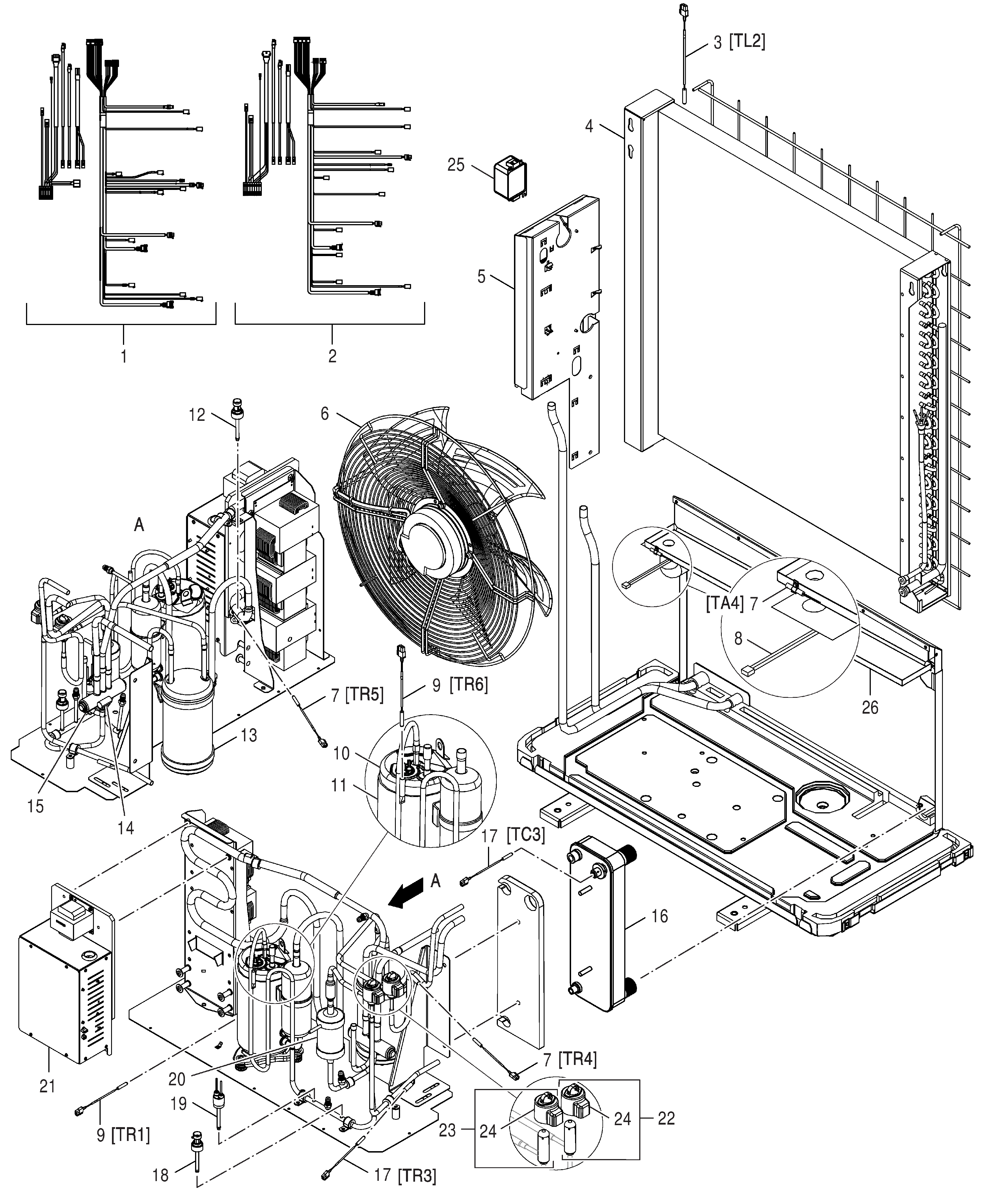 Nefit (Bosch) Monoblock ODU 7 S exploded tekening