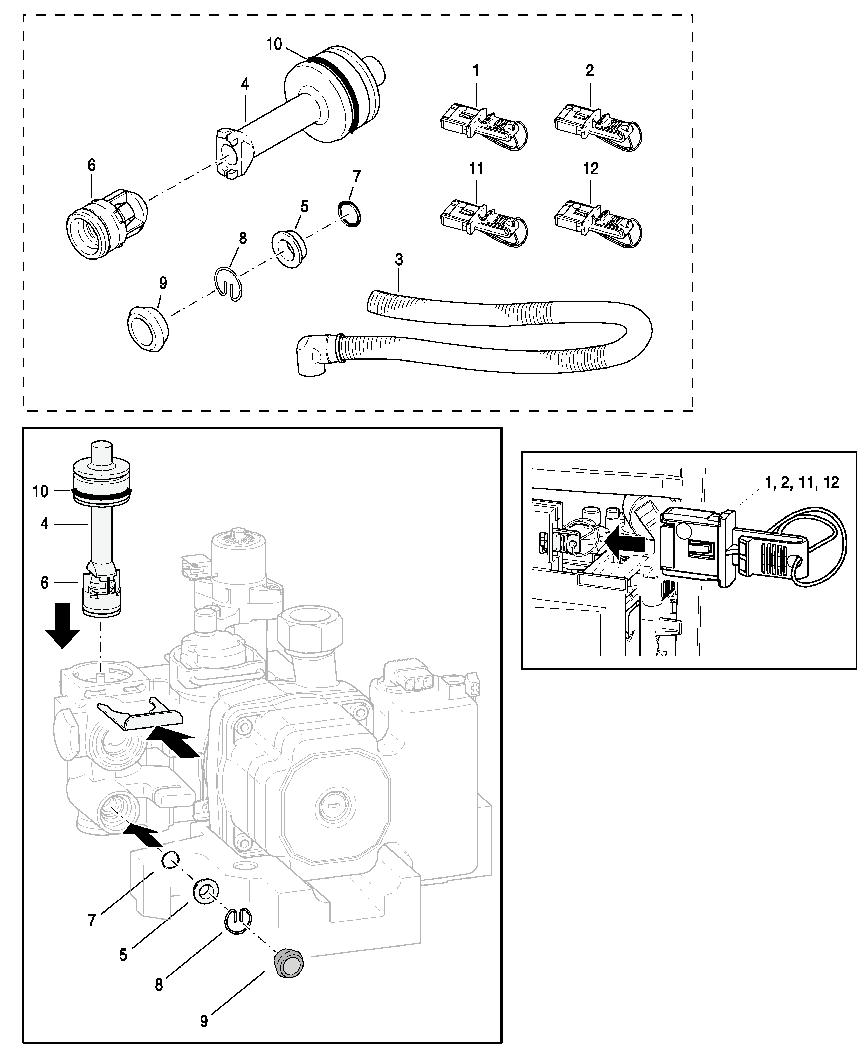Nefit (Bosch) Quickload Conversion kit exploded tekening