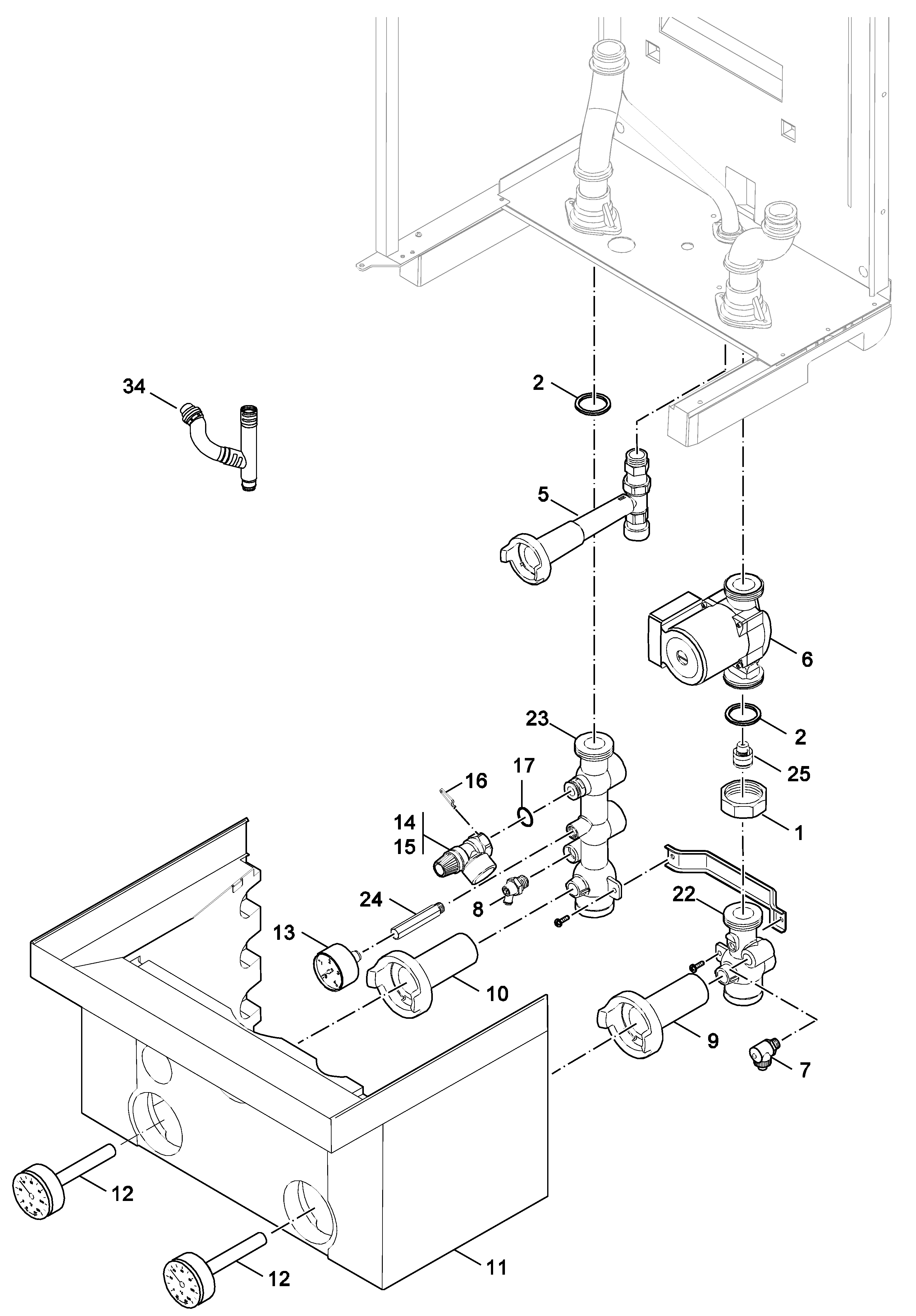 Nefit (Bosch) TopLine HR 100 exploded tekening