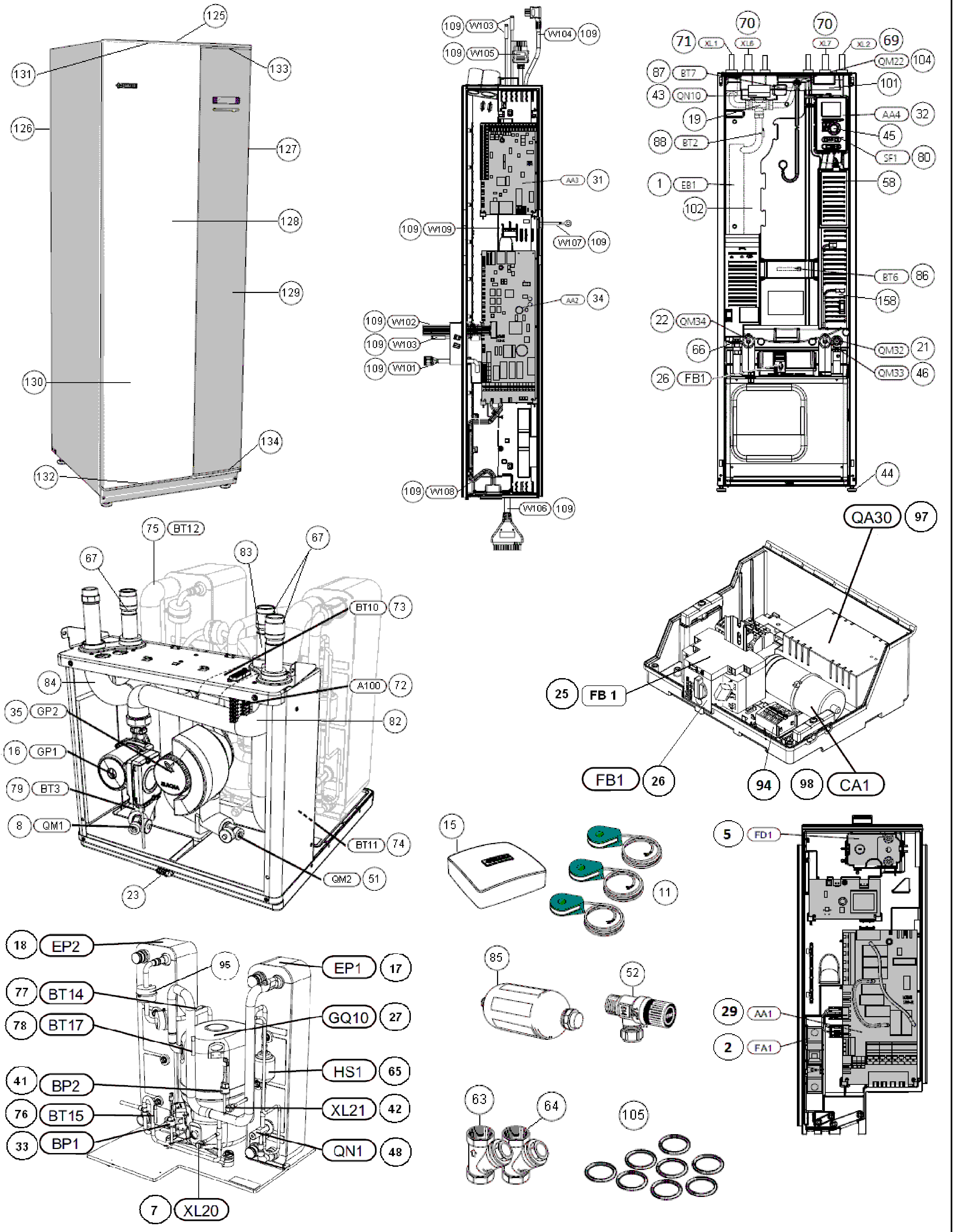 Nibe F1245-5 CU 3x400V exploded tekening