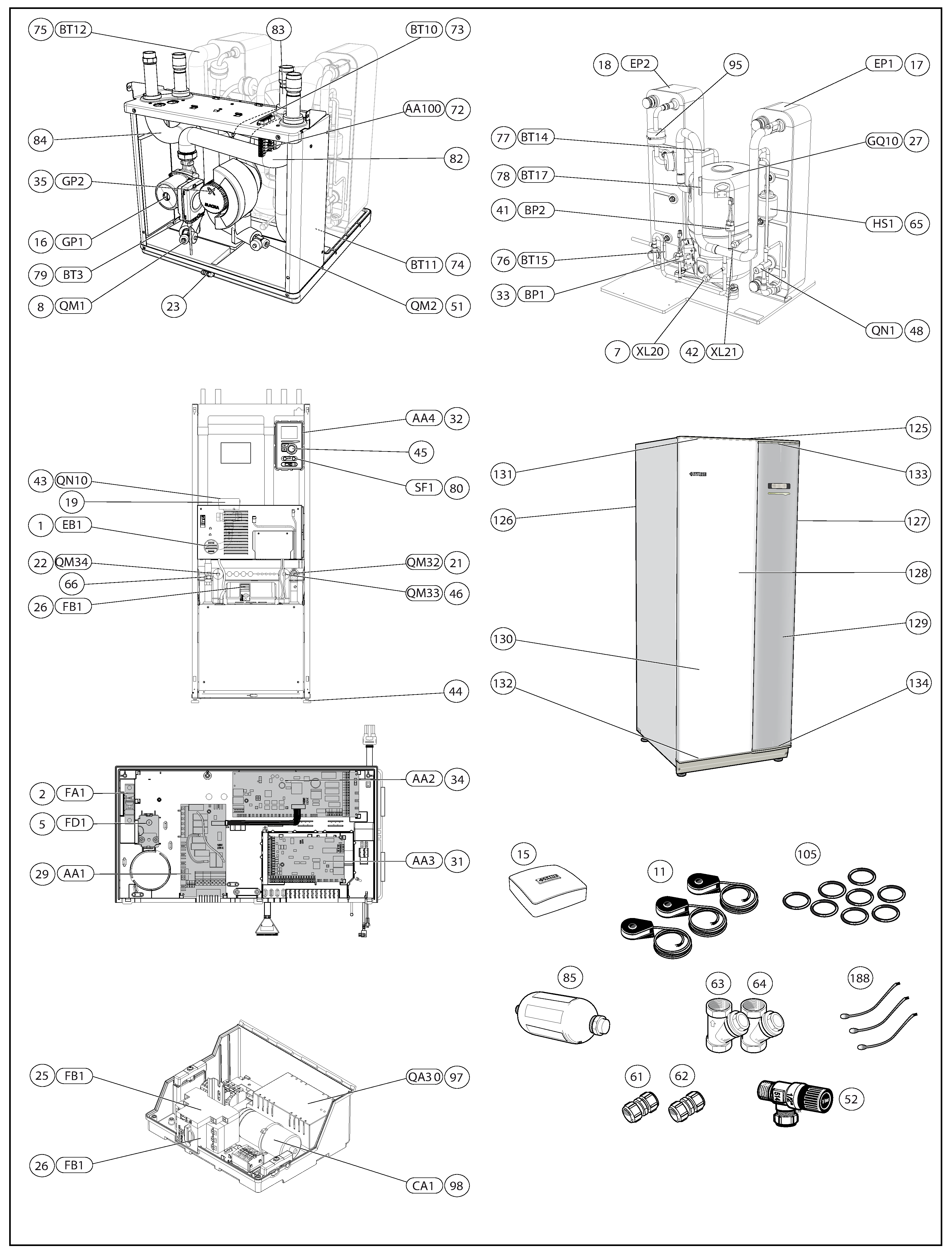 Nibe F1145-5 1x230V | 065155 exploded tekening