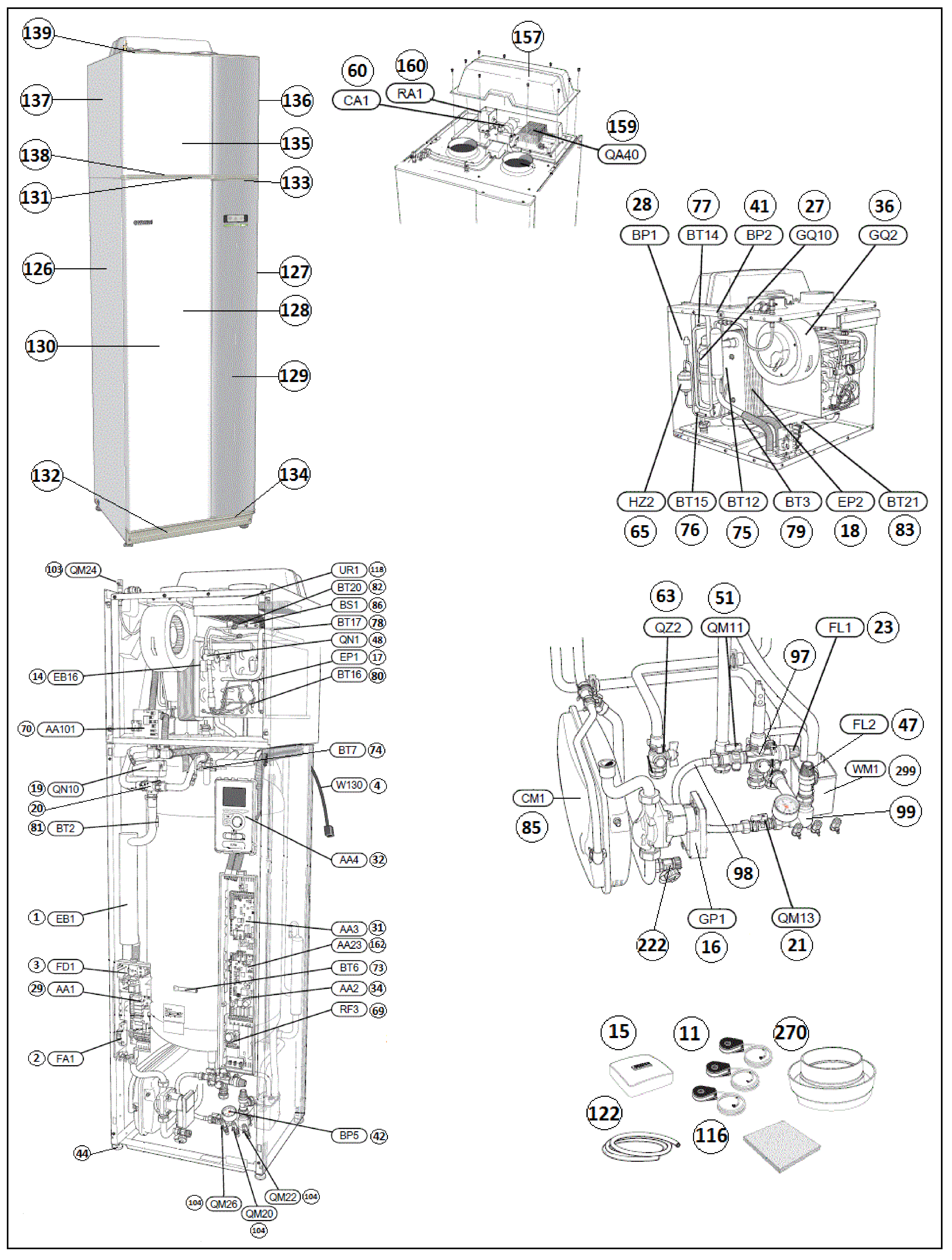 Nibe F730 CU 3x400V | 066048 exploded tekening