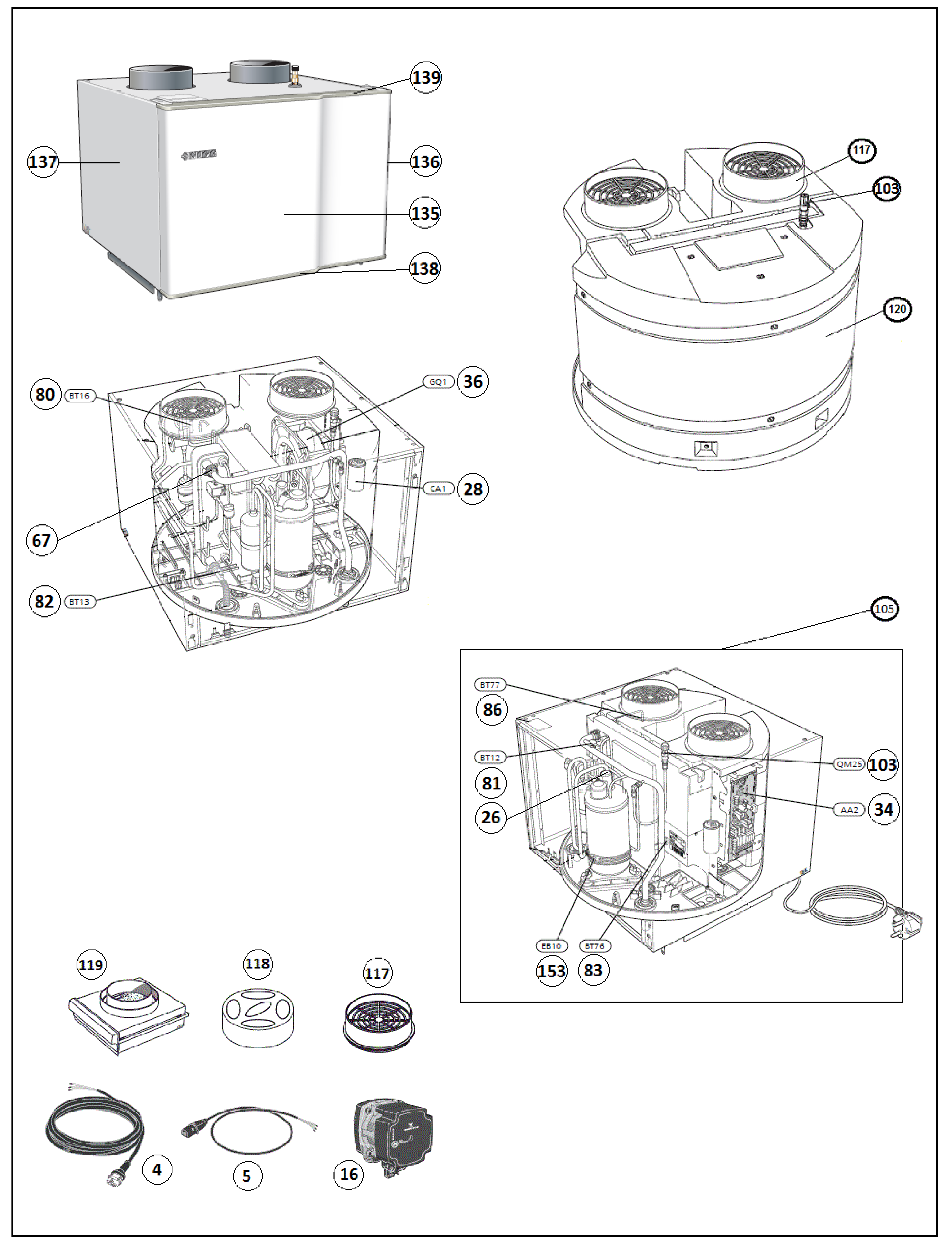 Nibe F135 | 066075 exploded tekening