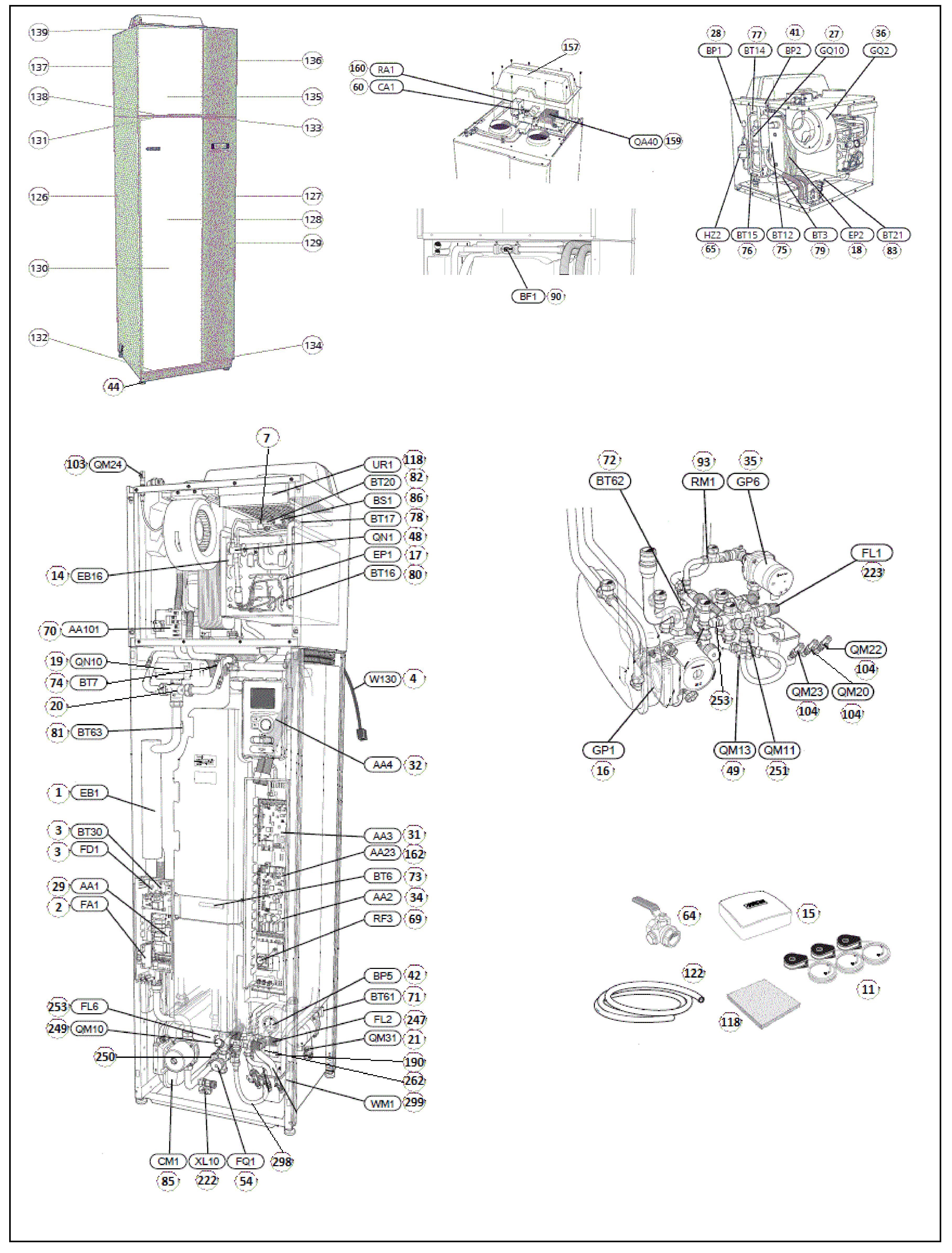 Nibe F750 R EM 3X400 | 066112 exploded tekening