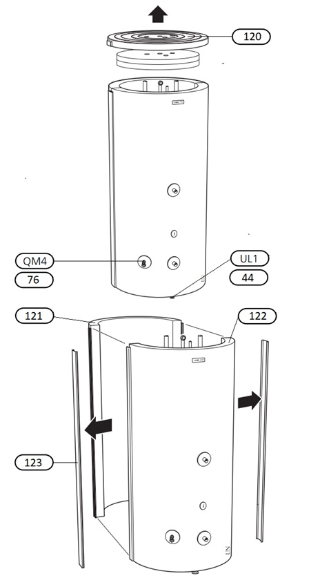 Nibe PCU/PUB 160/200/270/500 exploded tekening
