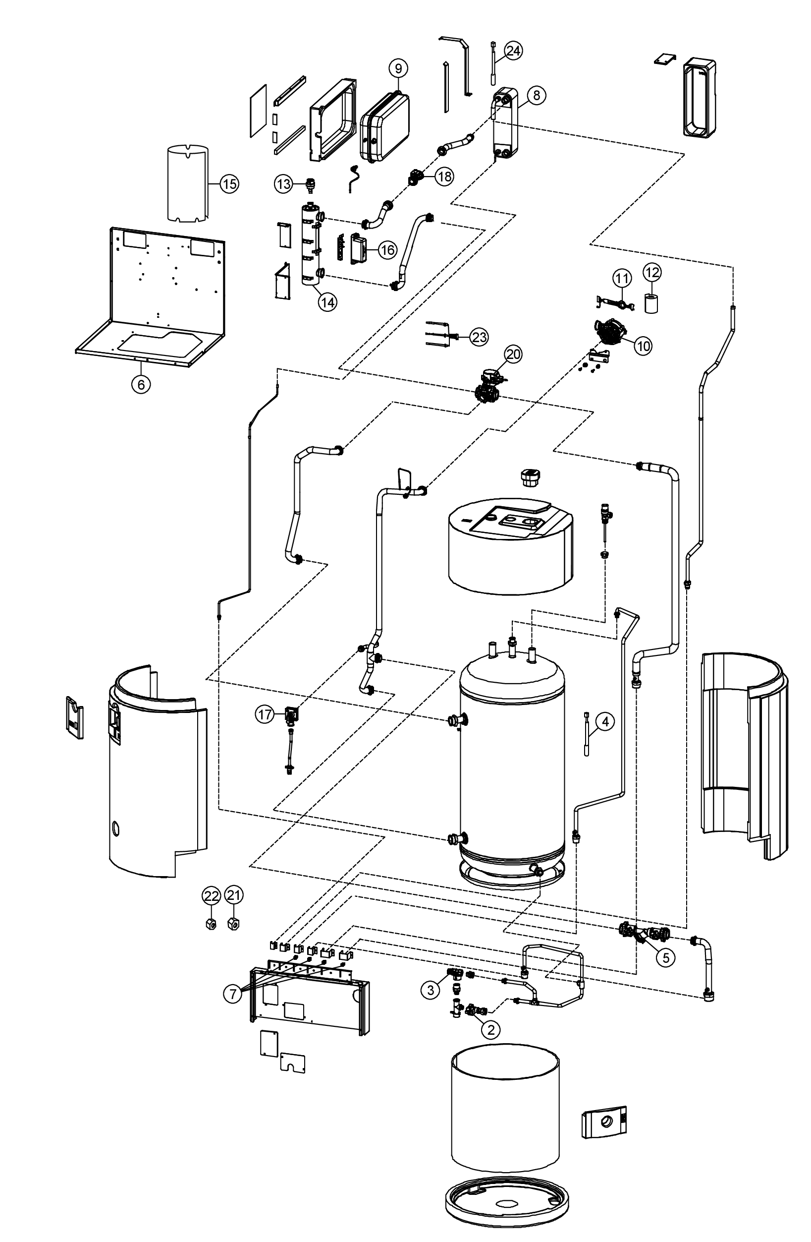 Panasonic WH-ADC0916H9E8 exploded tekening