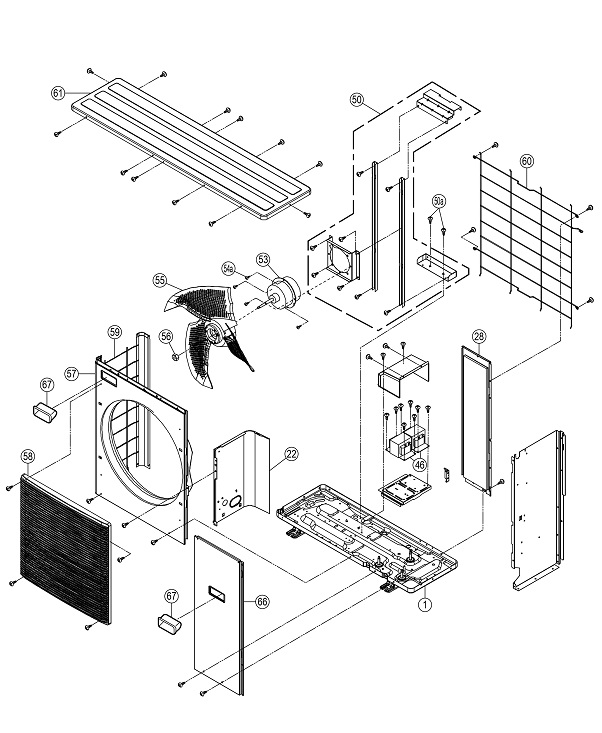Panasonic WH-MDC05F3E5 exploded tekening