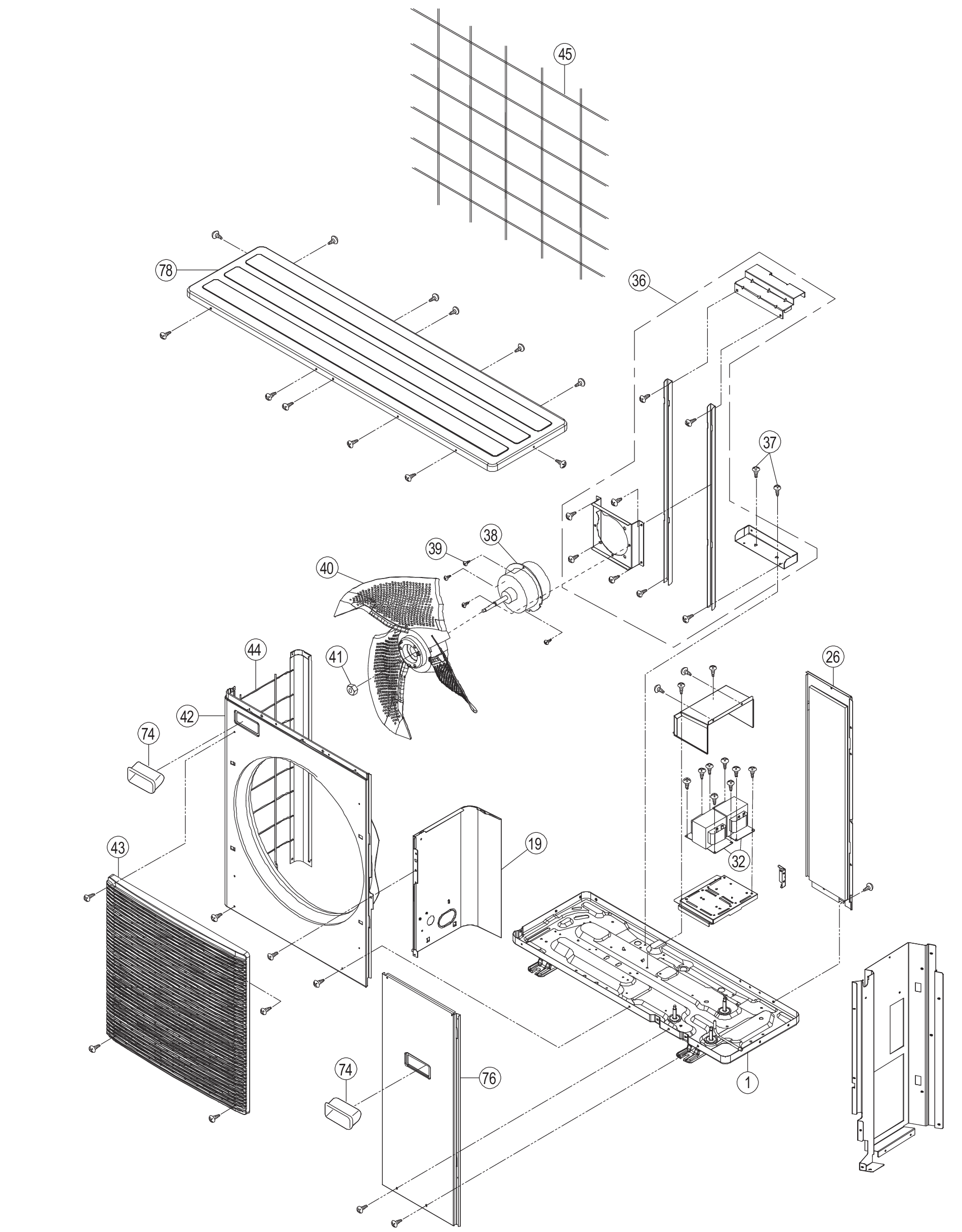 Panasonic WH-MDC07J3E5 exploded tekening