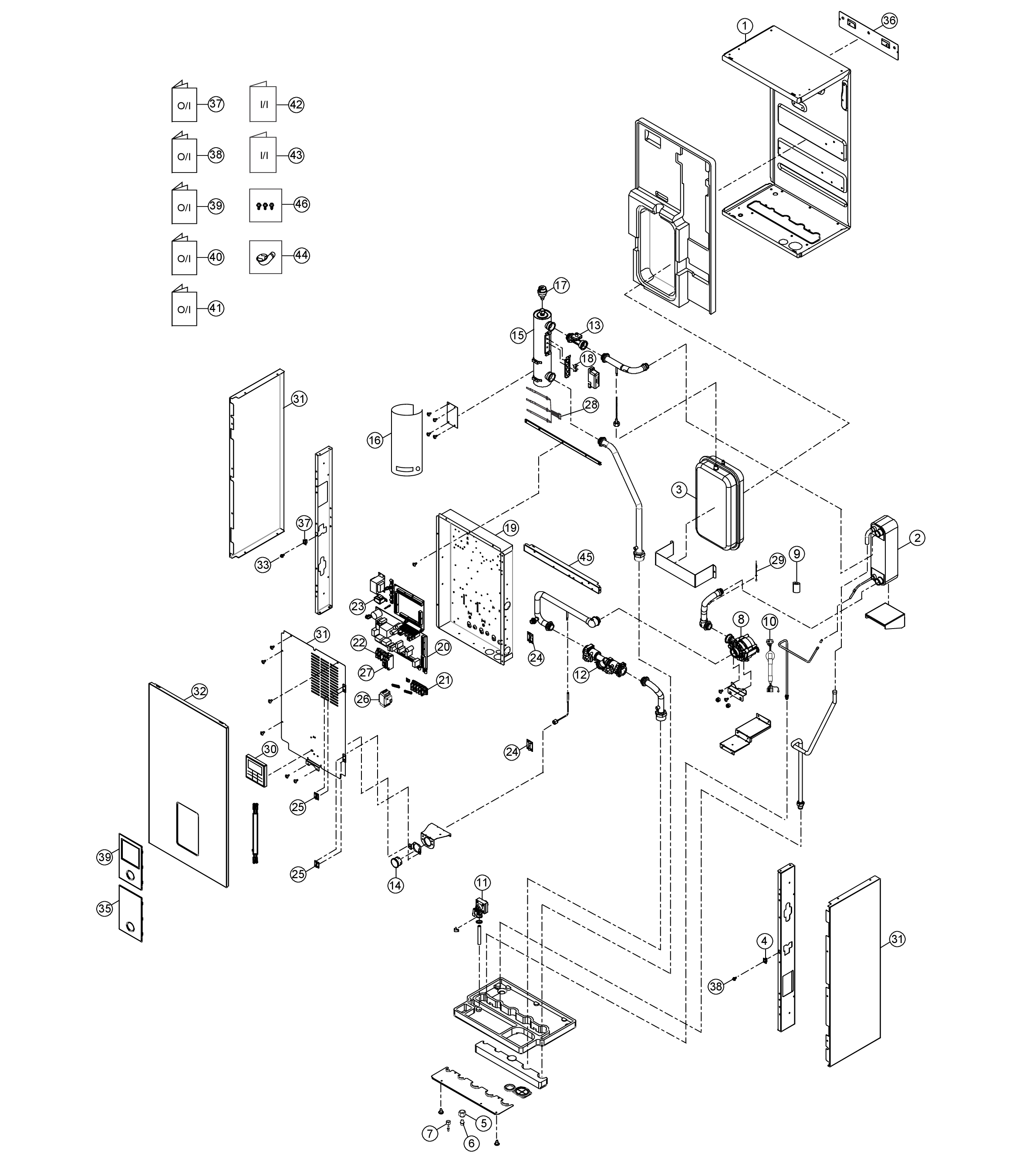 Panasonic WH-SDC09H3E8 exploded tekening