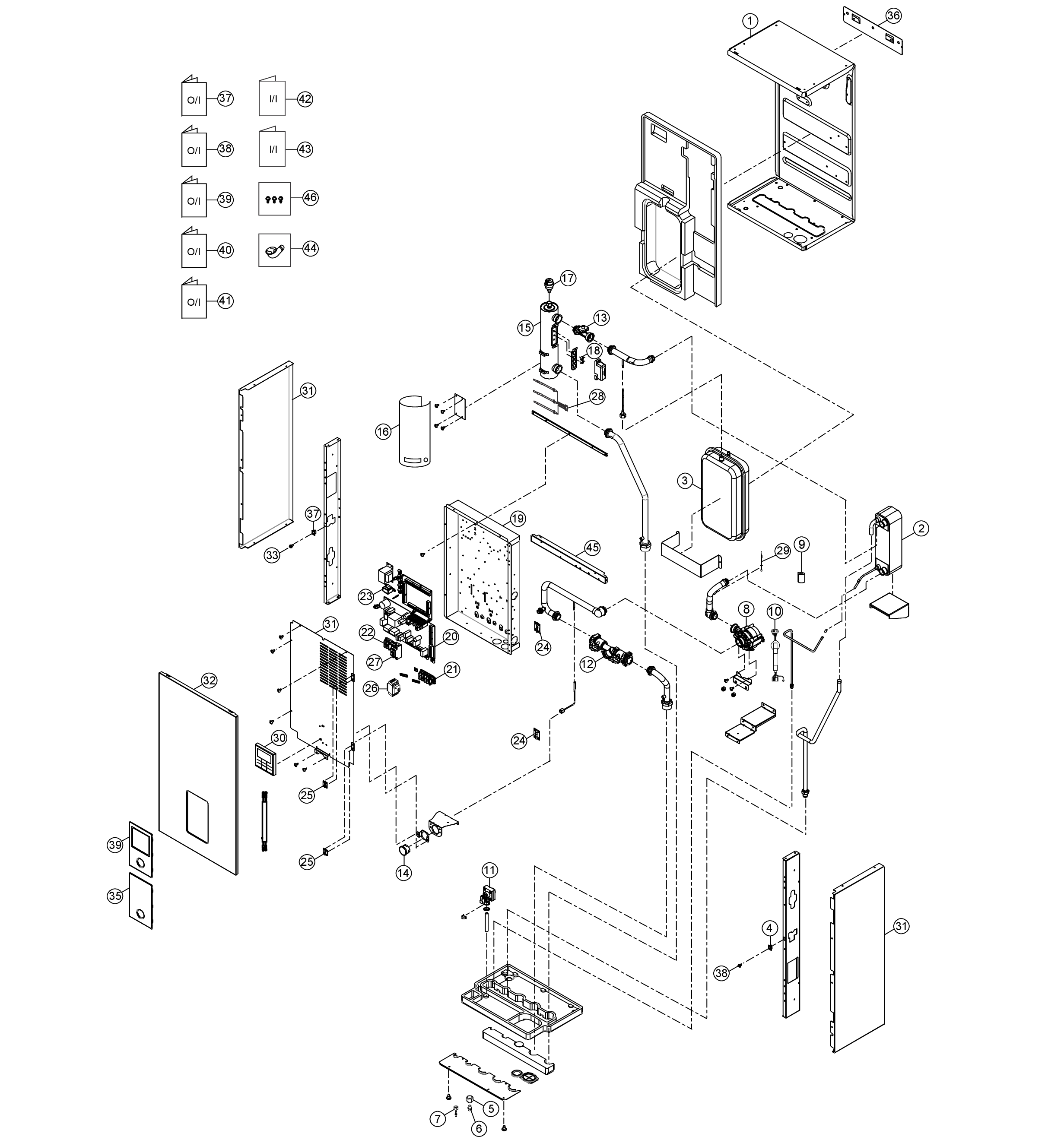 Panasonic WH-SDC12H9E8 exploded tekening