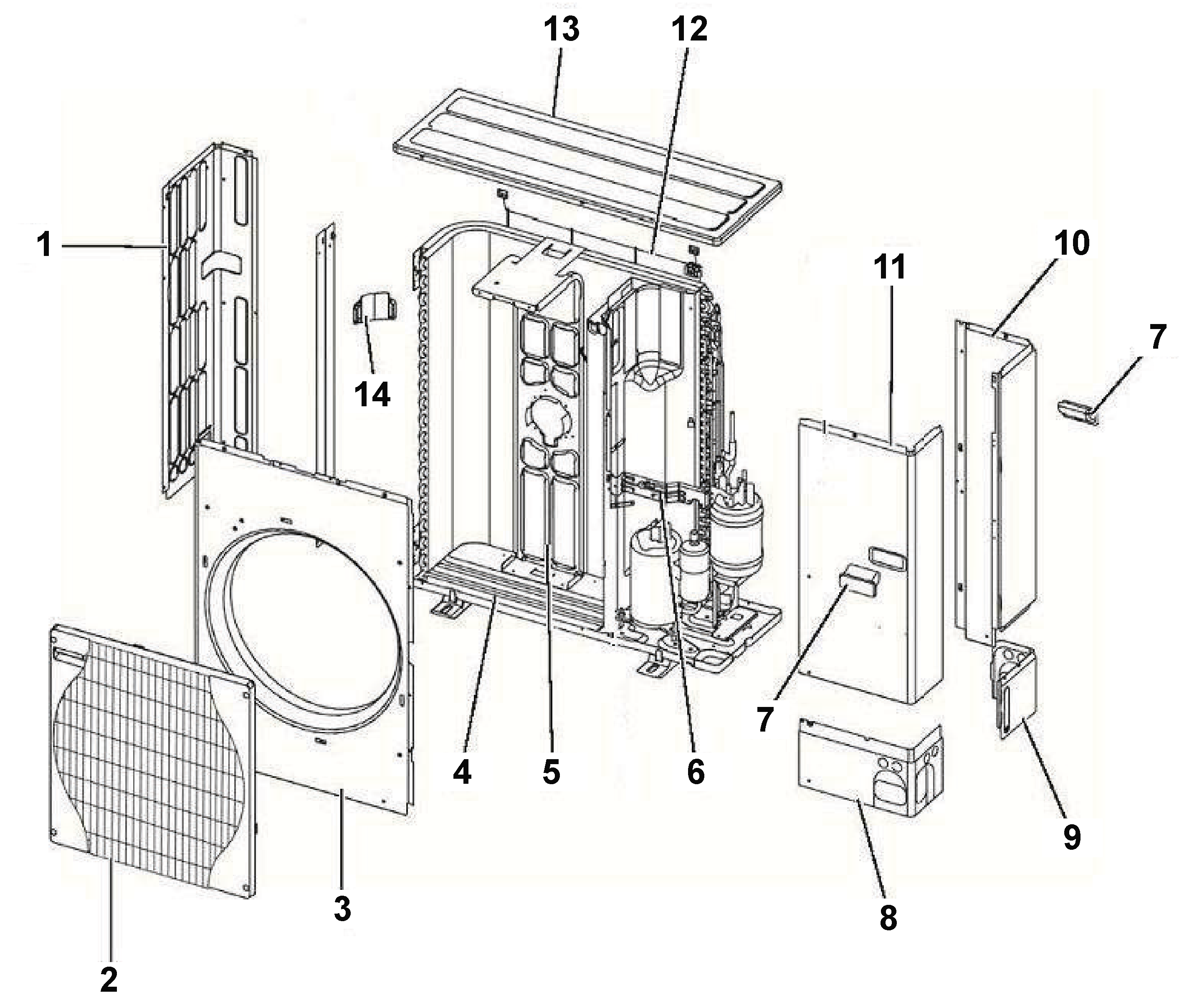 Remeha Buitenunit AWHP 8 MR-2 exploded tekening