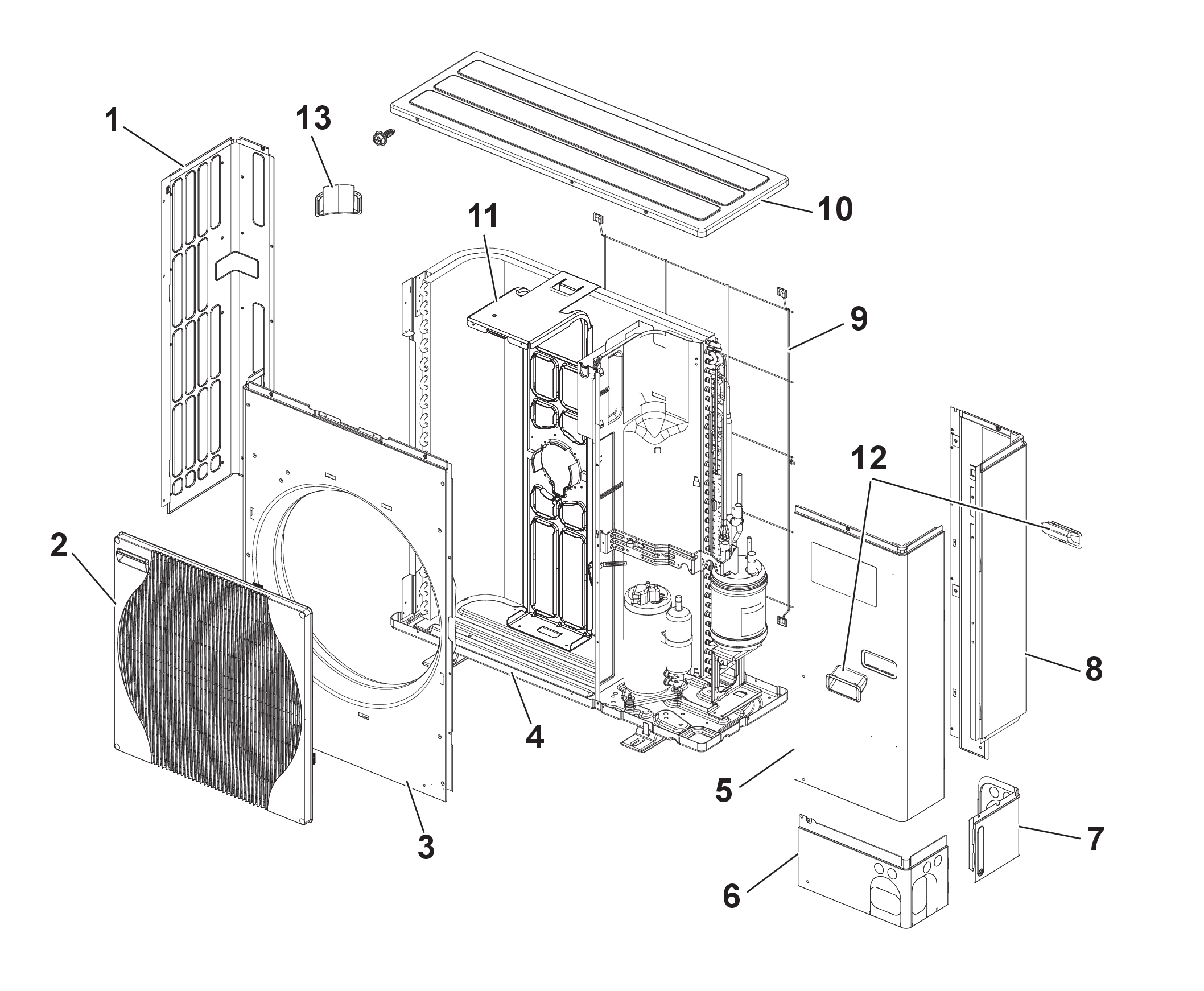 Remeha Buitenunit AWHP 8 MR-2 R3 exploded tekening