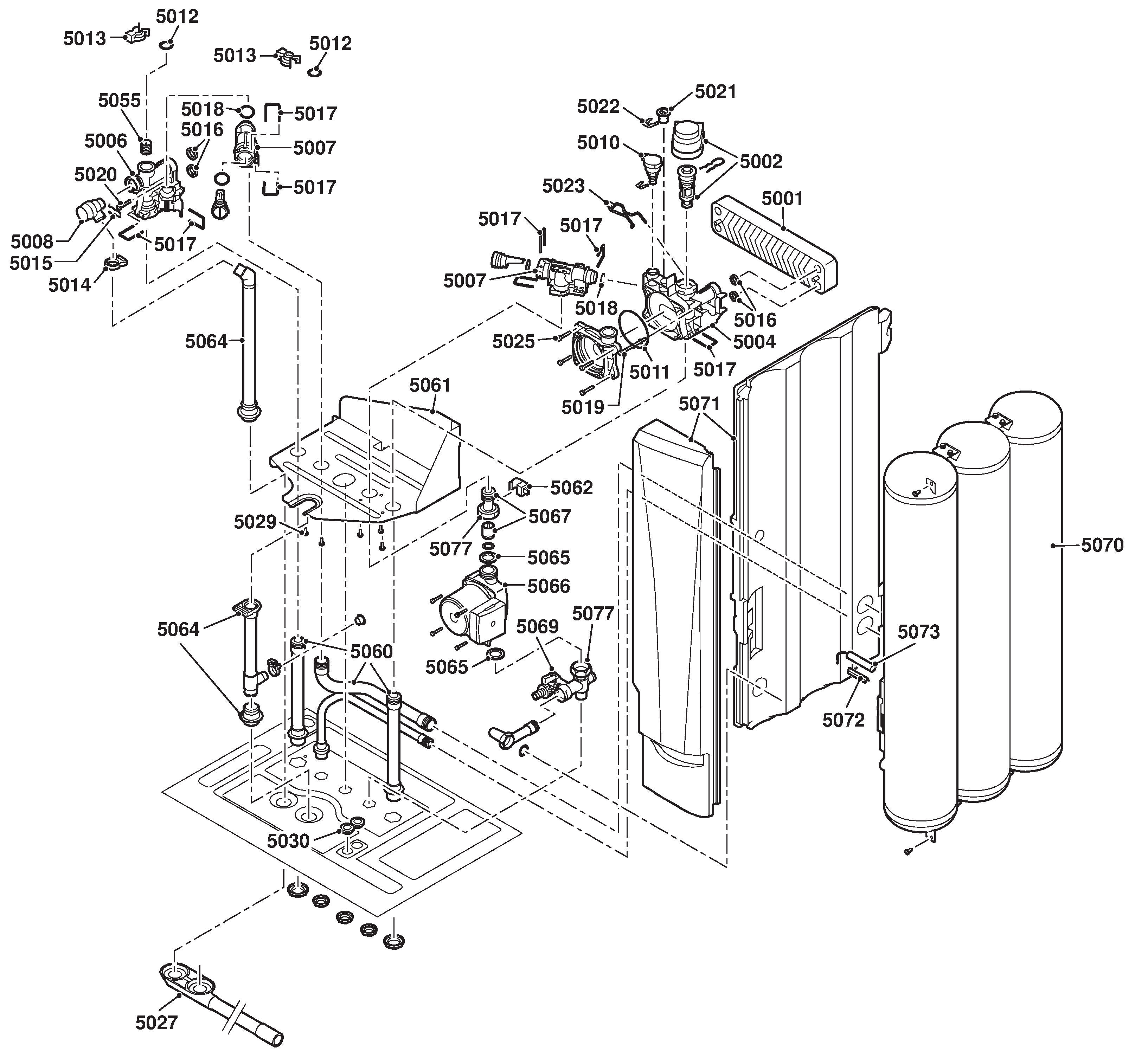Remeha Calenta 25L Combi CW6 exploded tekening