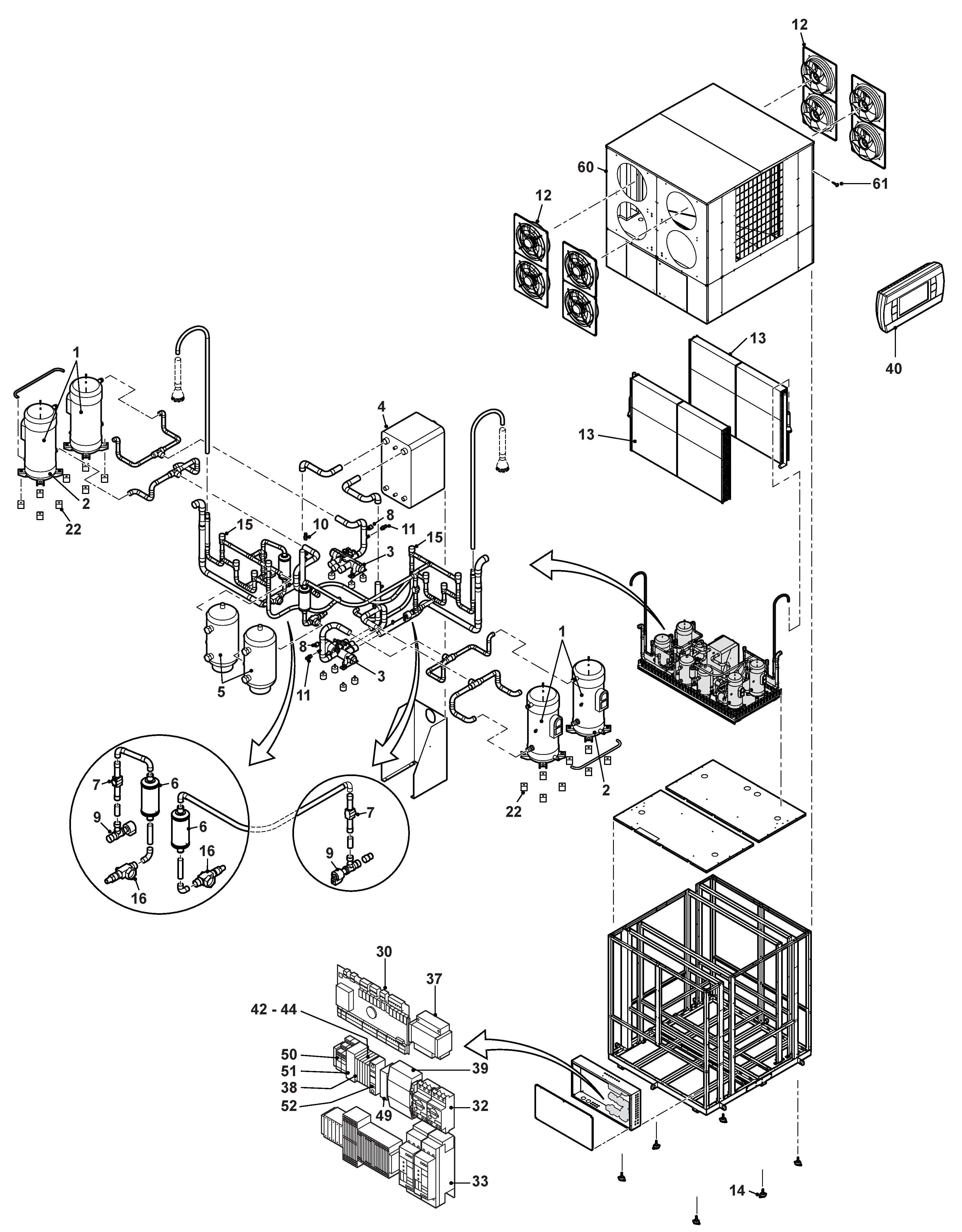 Remeha E-HP AW 168 Plus / Cool Plus exploded tekening