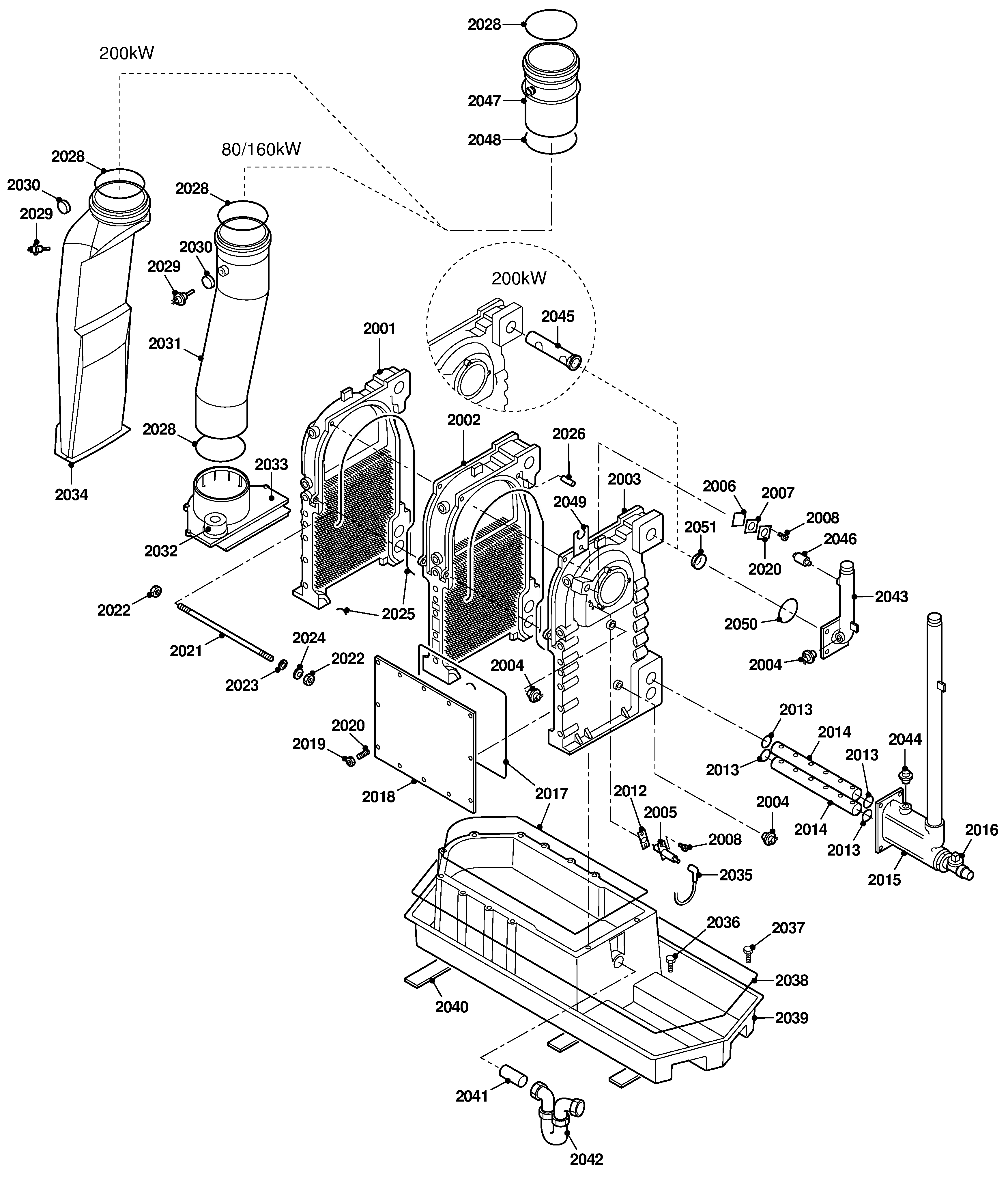 Remeha Gas 210 V2 80/120/160/200 kW exploded tekening