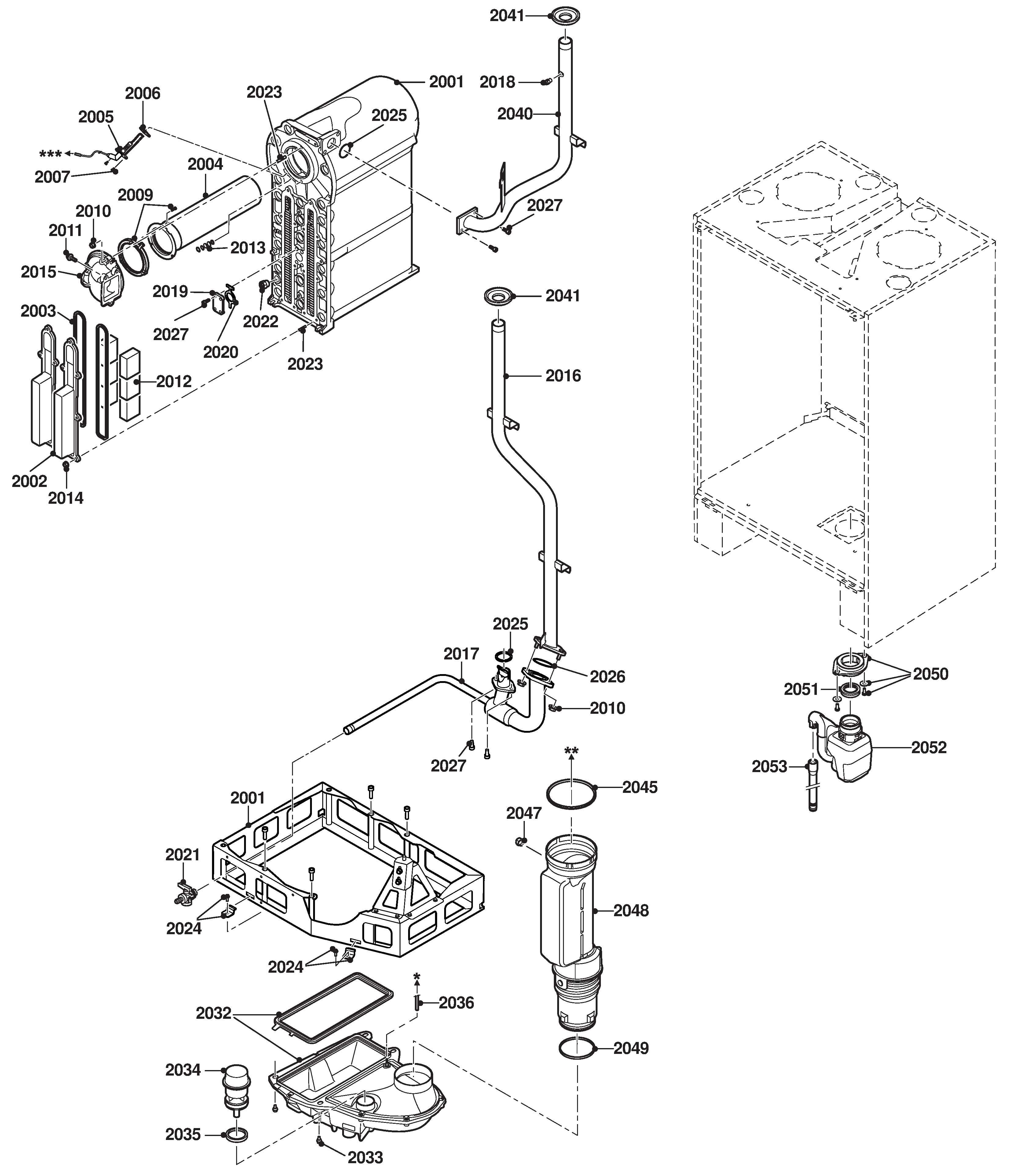 Remeha Gas 220 Ace 160 exploded tekening