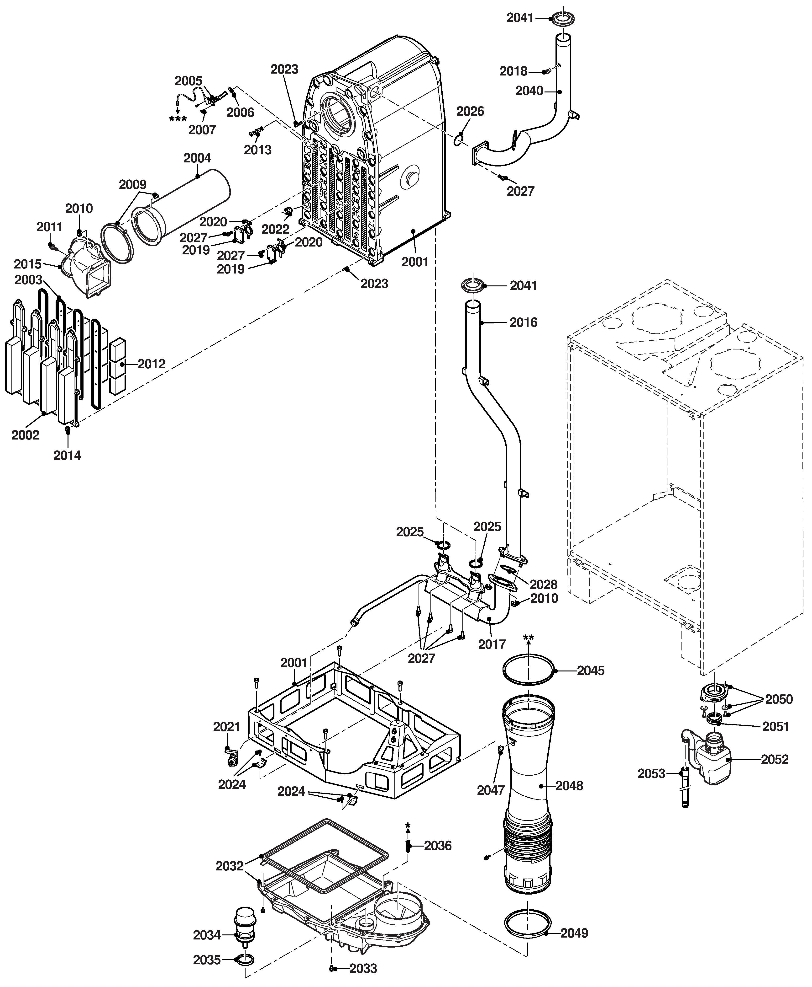 Remeha Gas 220 Ace 200 exploded tekening