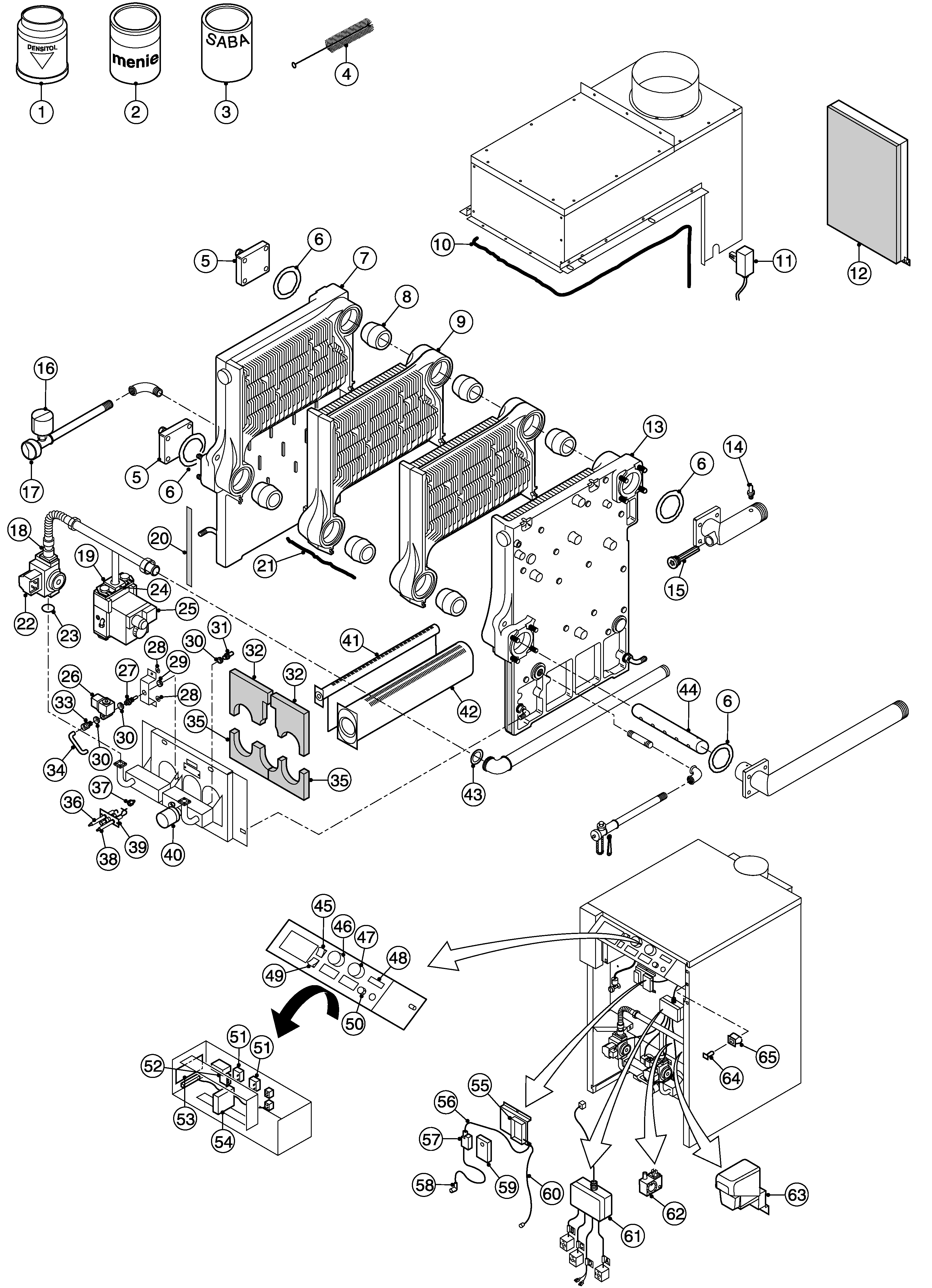 Remeha Gas 350 Low NOX exploded tekening