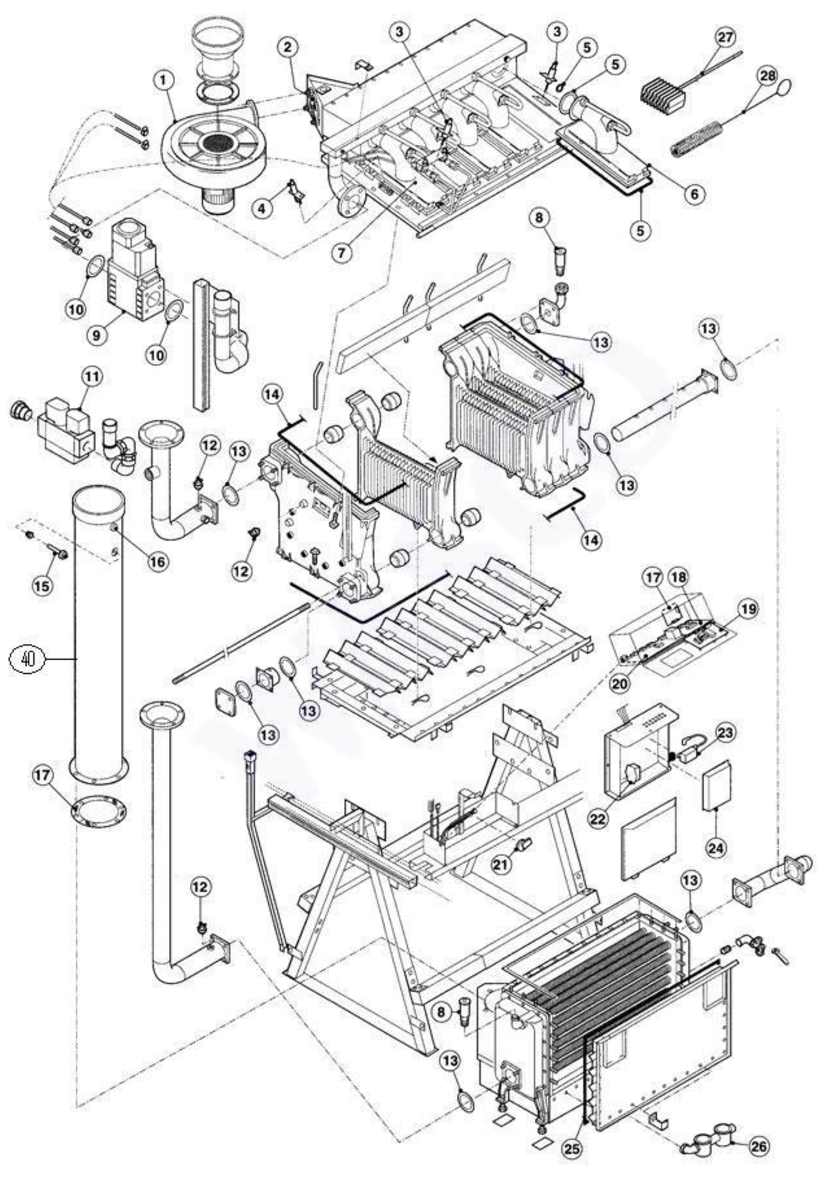 Remeha Gas 6000 (Eco) exploded tekening