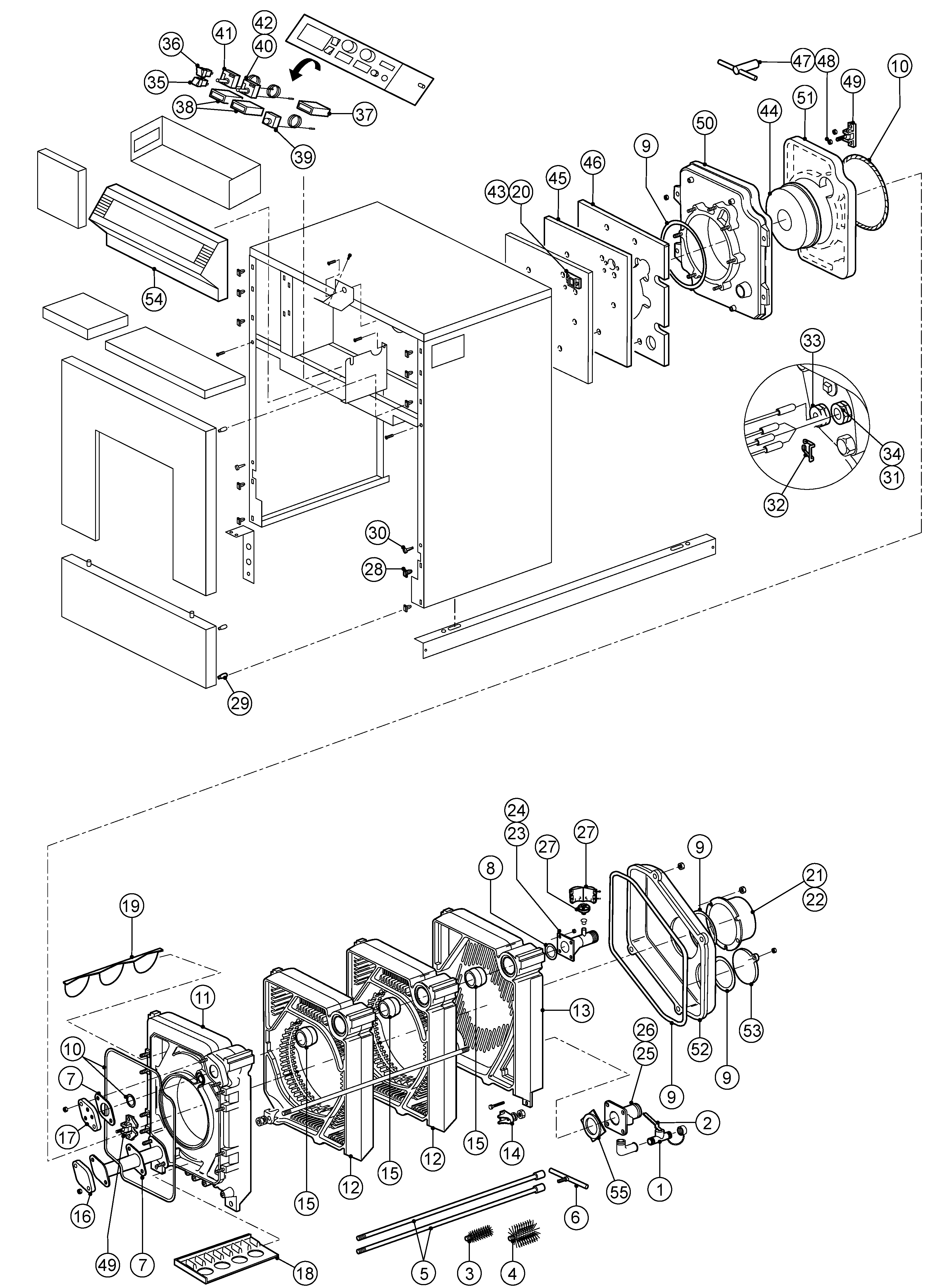 Remeha P200 (Eco) exploded tekening