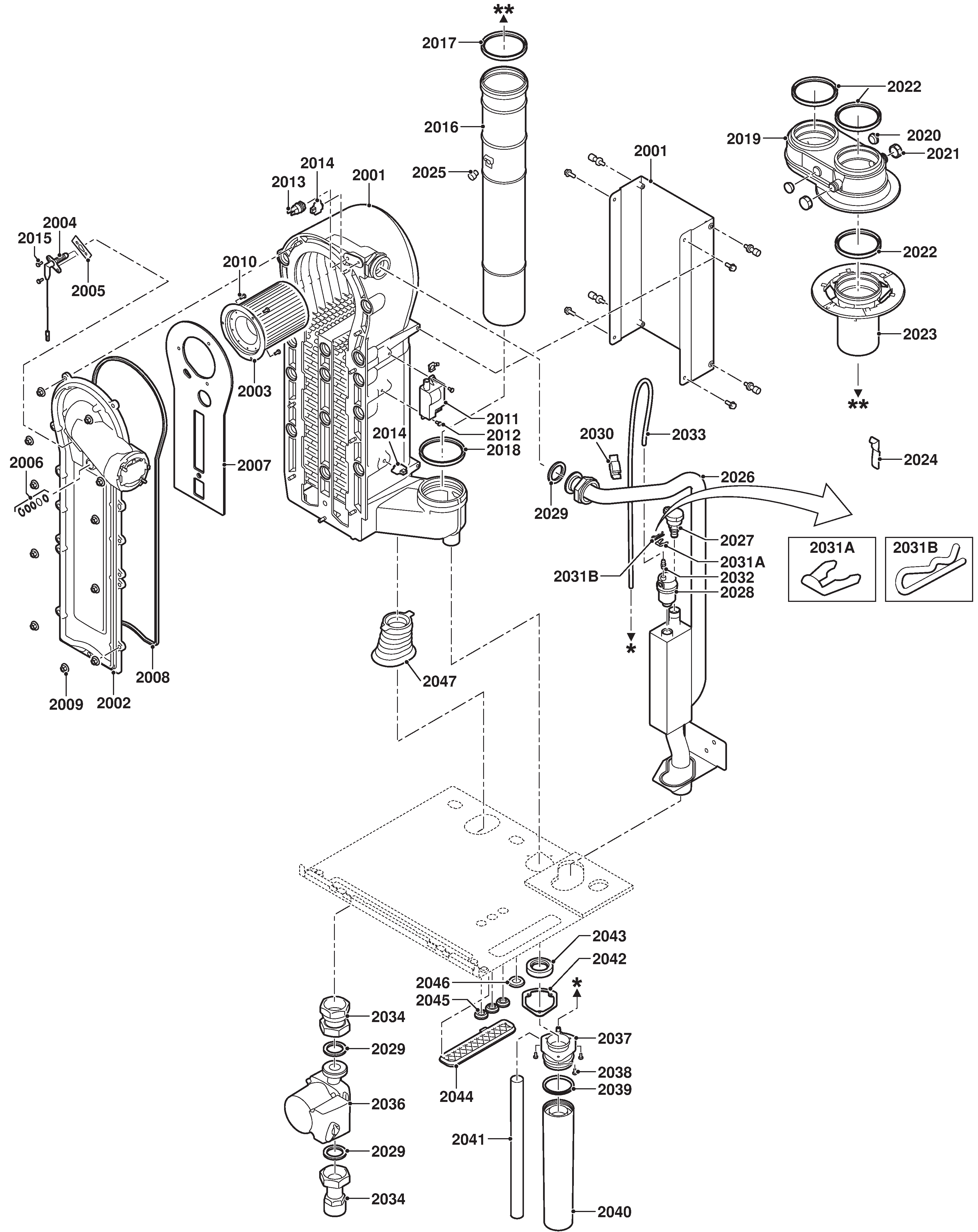 Remeha Quinta Pro 45 Solo exploded tekening