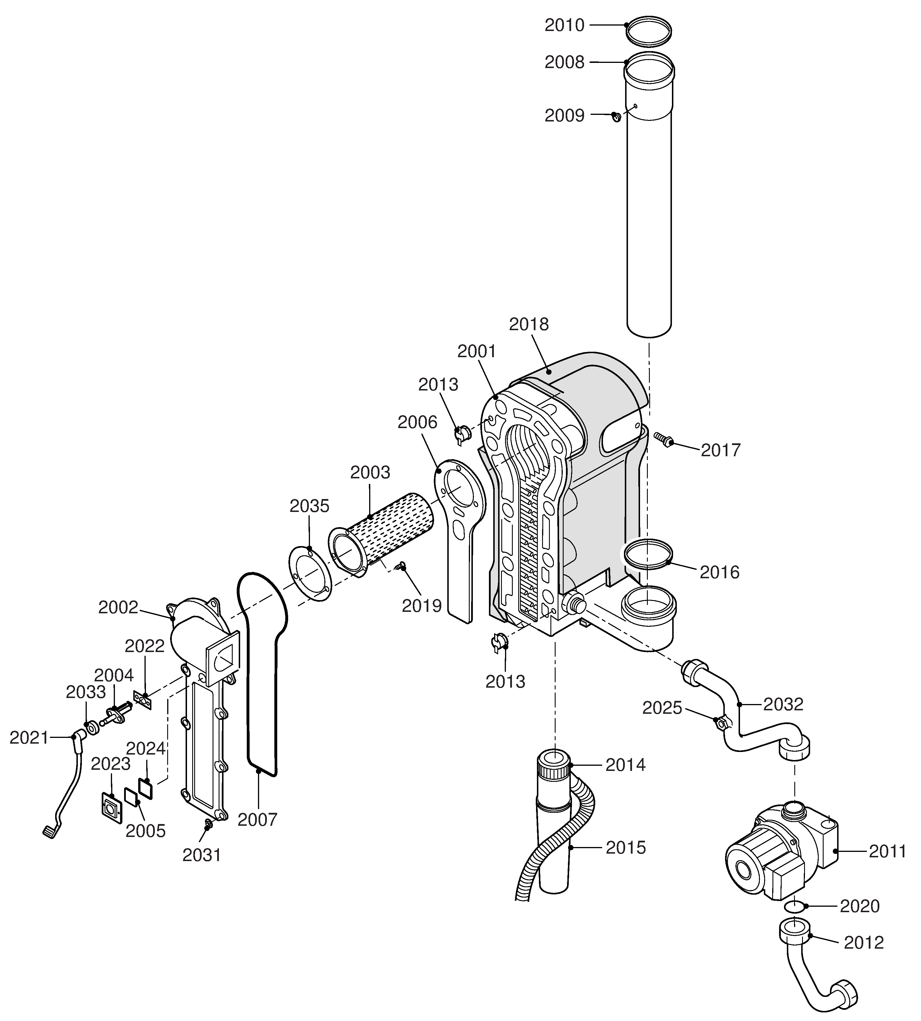 Remeha Selecta Plus exploded tekening