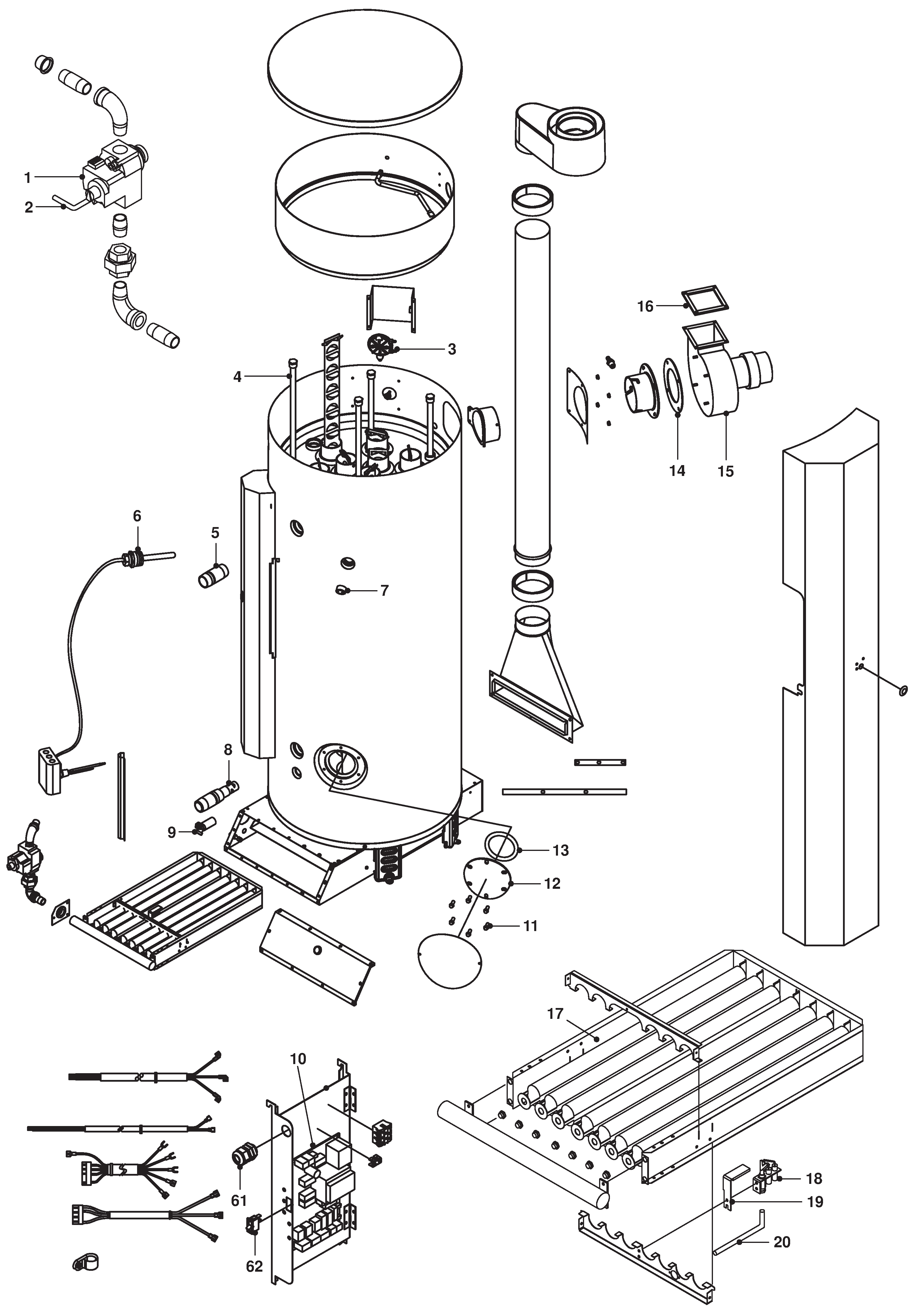 Remeha Sentry CSC exploded tekening
