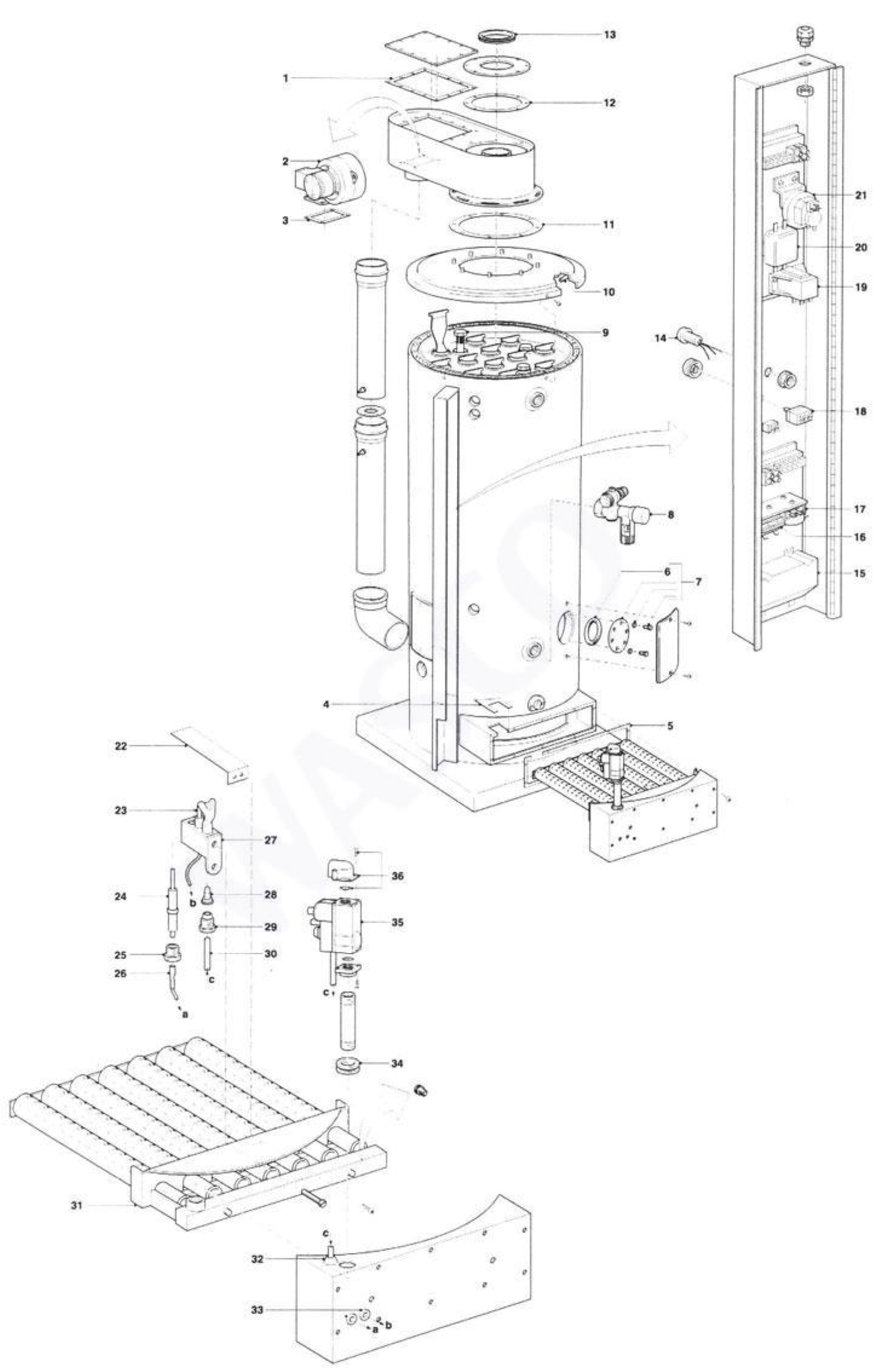 A.O. Smith BFM 100 exploded tekening