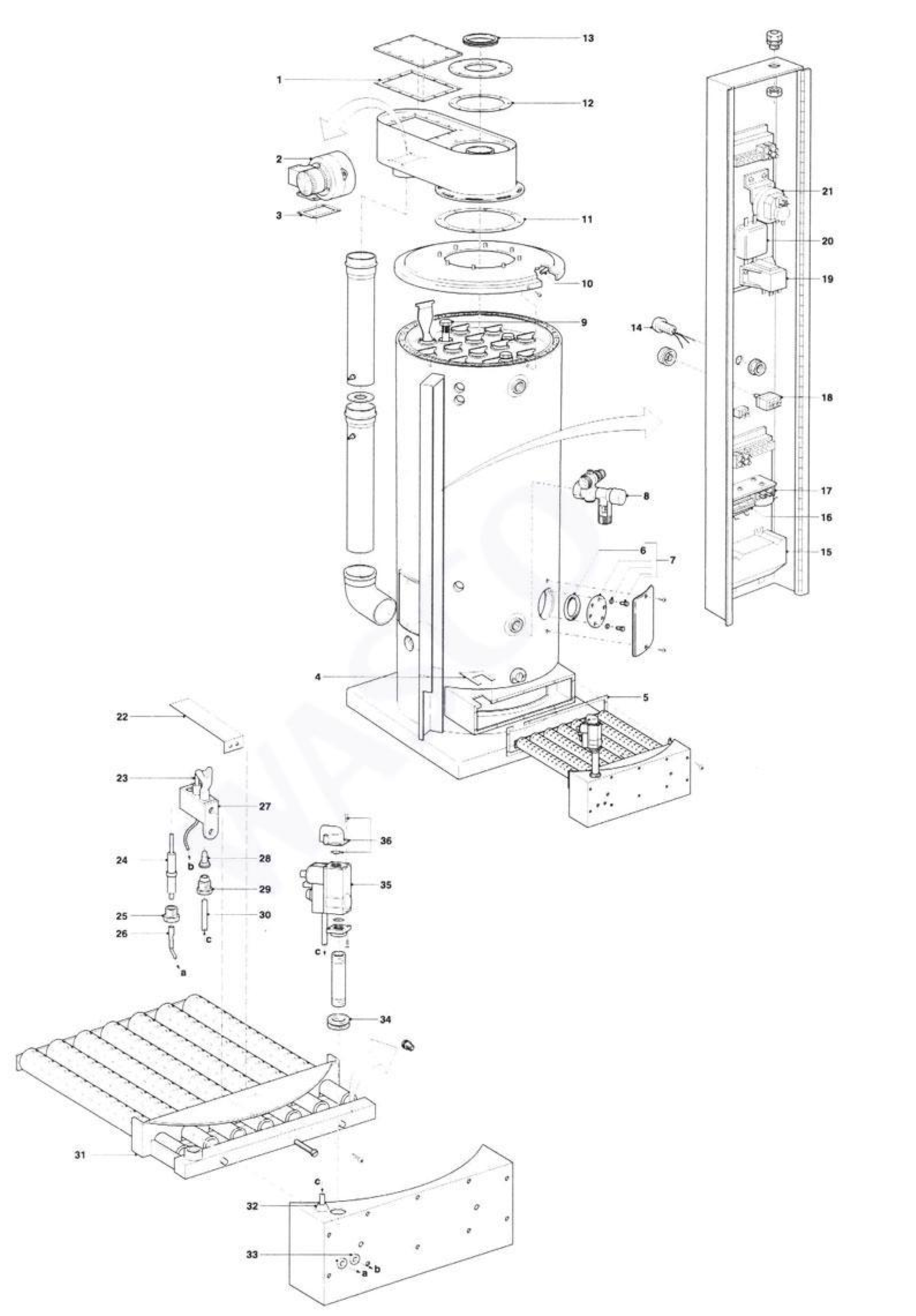 A.O. Smith BFM 80 exploded tekening