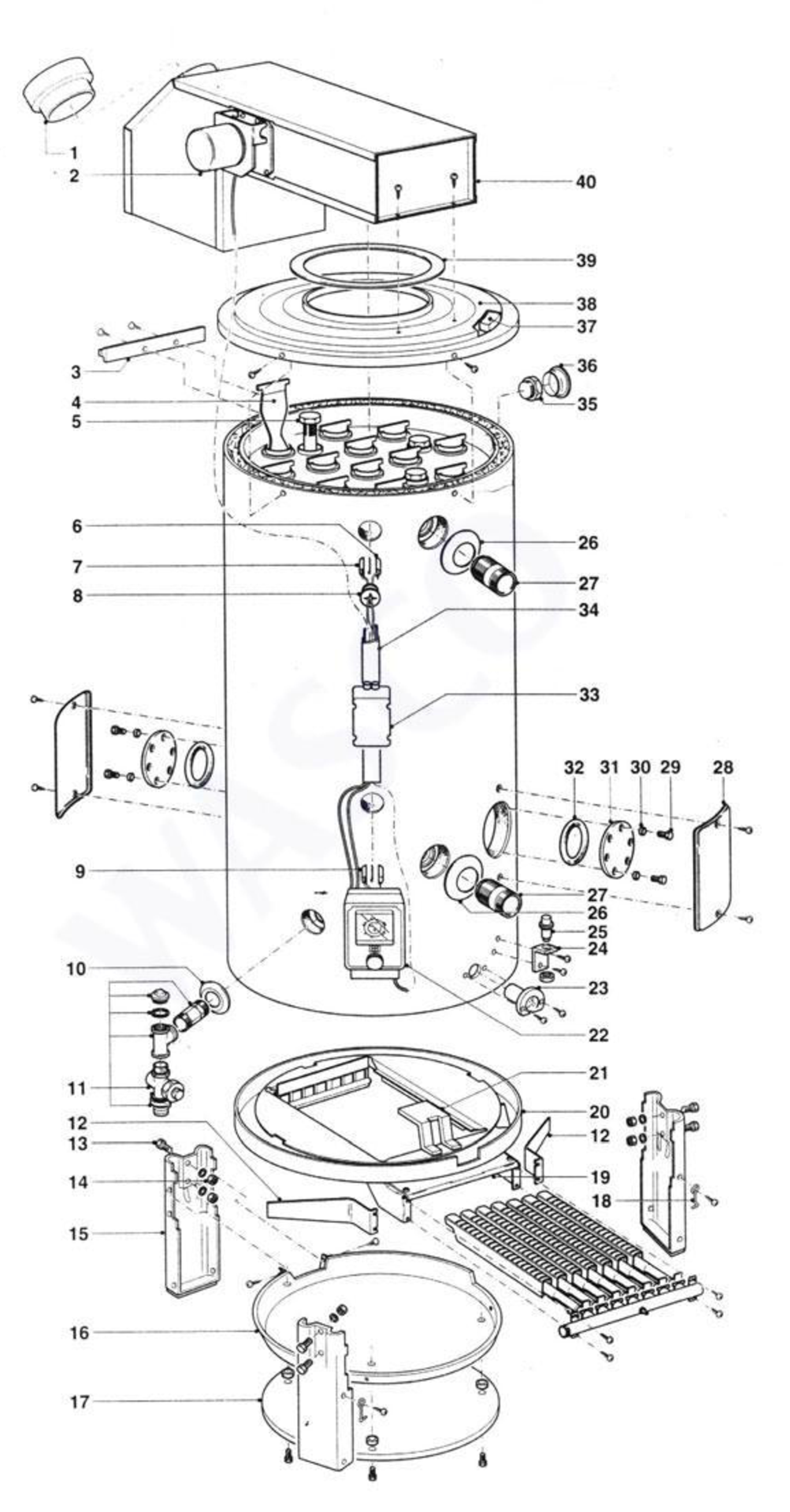 A.O. Smith BTR 155 exploded tekening