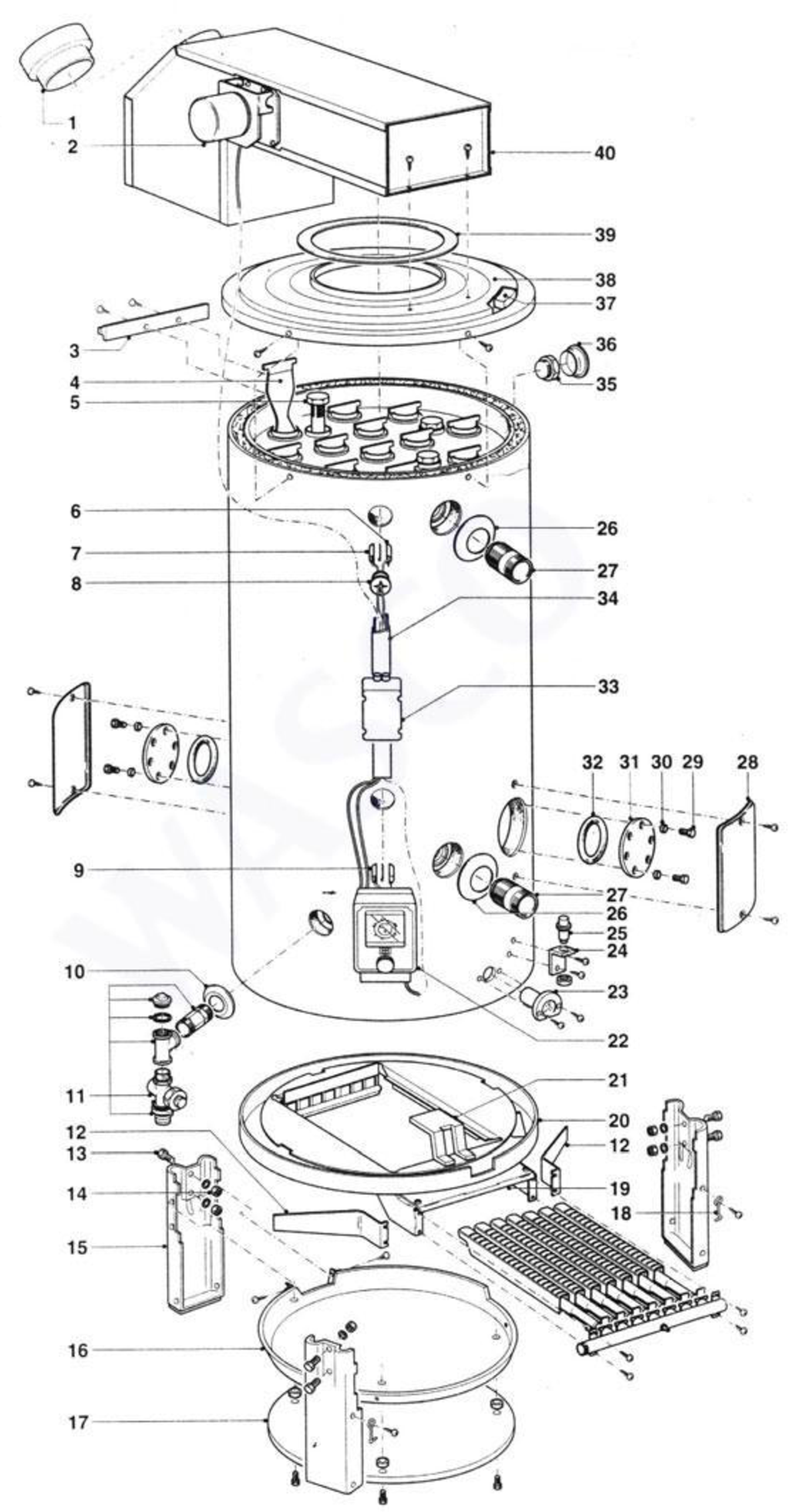 A.O. Smith BTR 197 exploded tekening