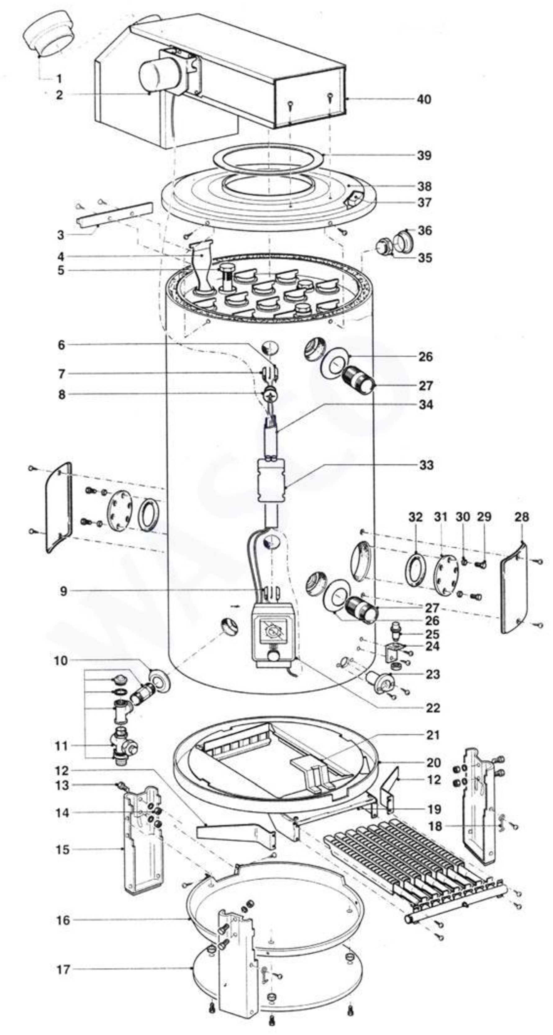 A.O. Smith BTR 270 exploded tekening