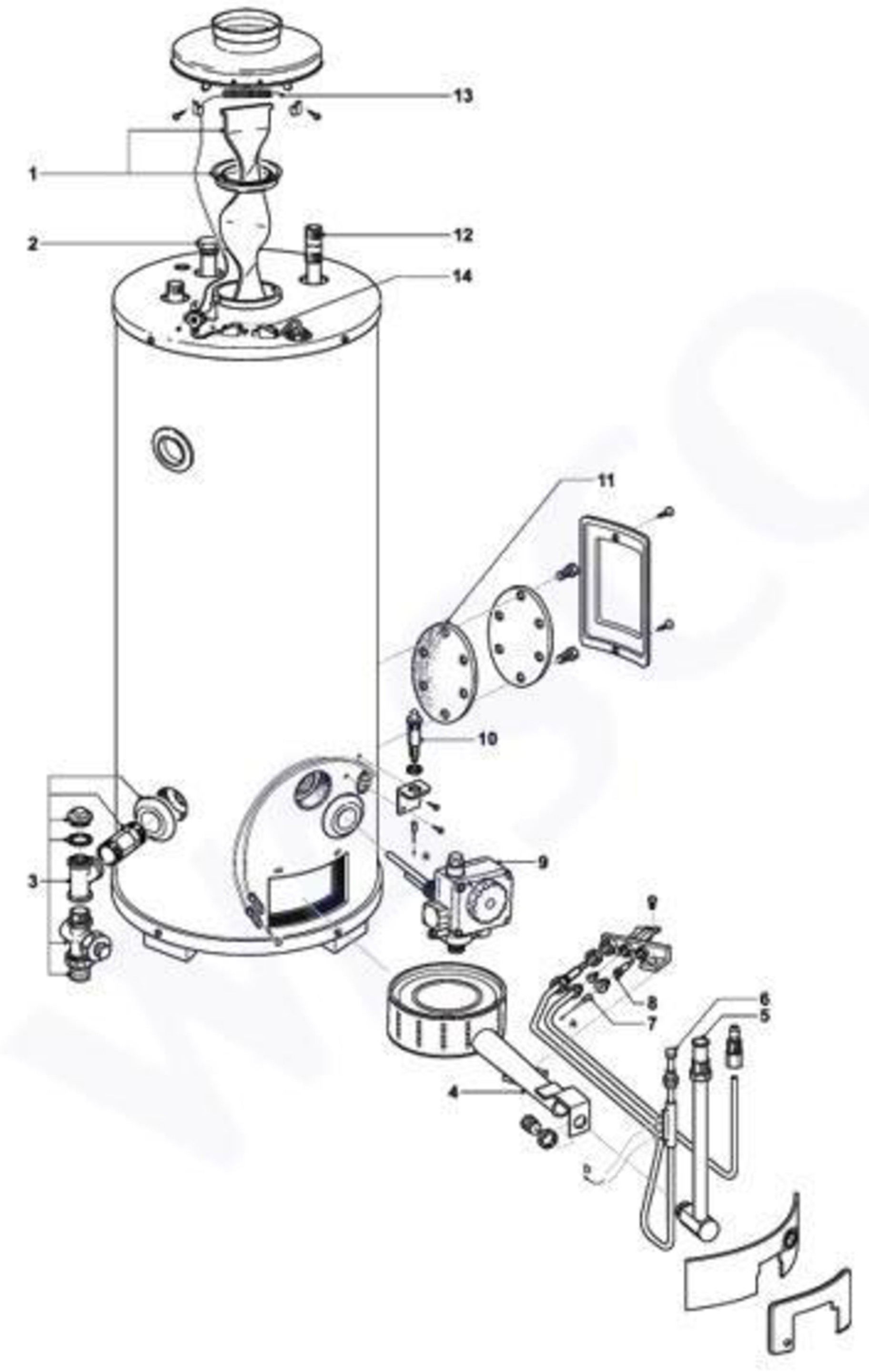 A.O. Smith EQ(B) 280 exploded tekening
