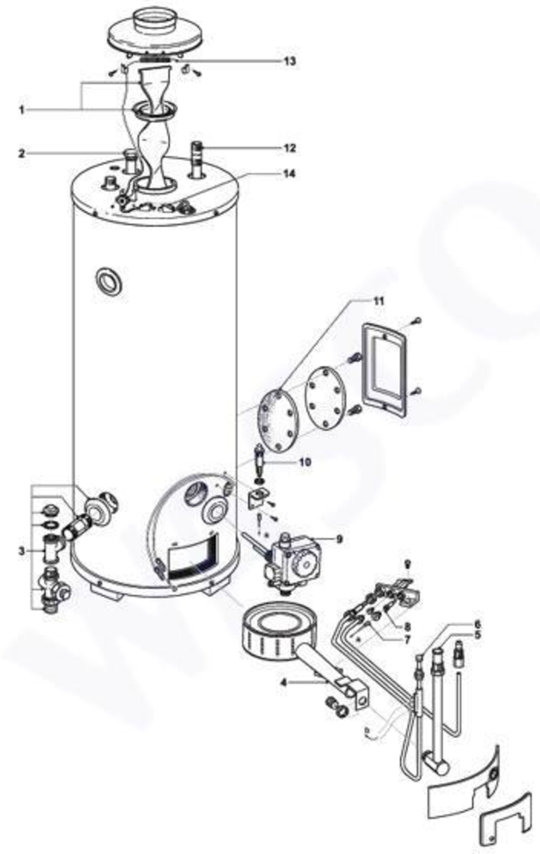 A.O. Smith EQ(B) 380 exploded tekening