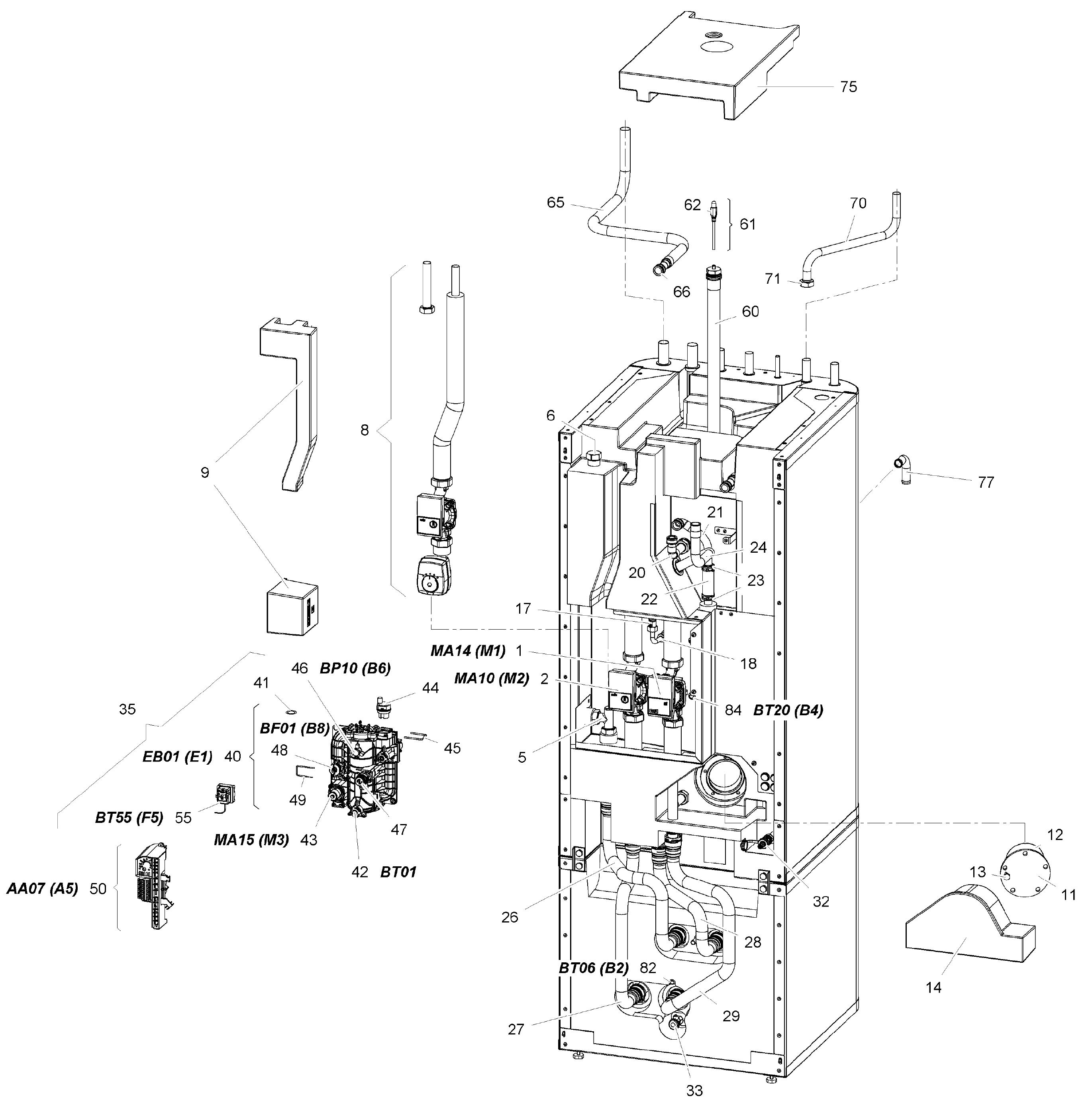 Stiebel Eltron HSBC 200 (09/2015 - 10/2018) exploded tekening