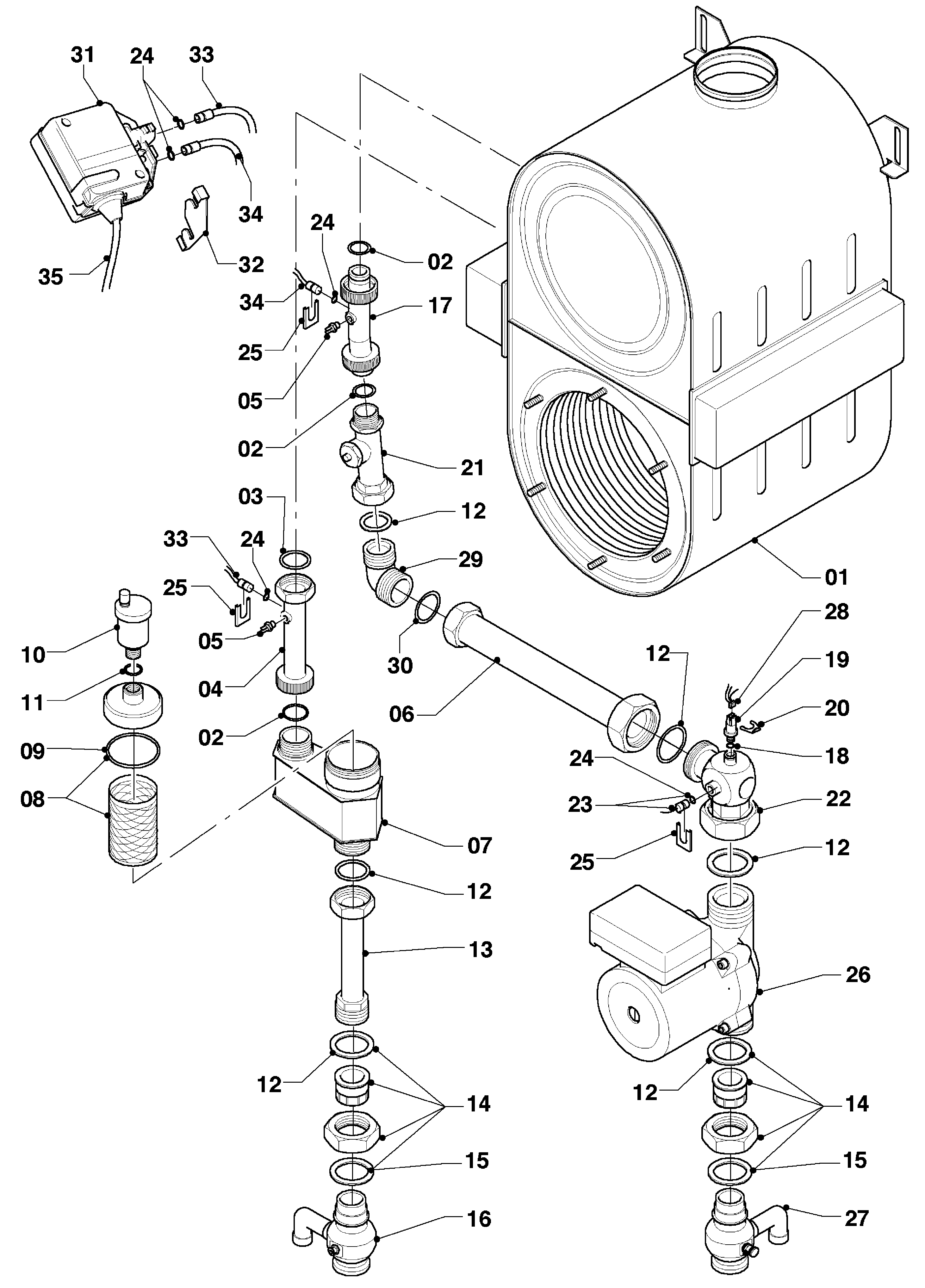Vaillant ecoTEC plus VHR 65/4 S A exploded tekening