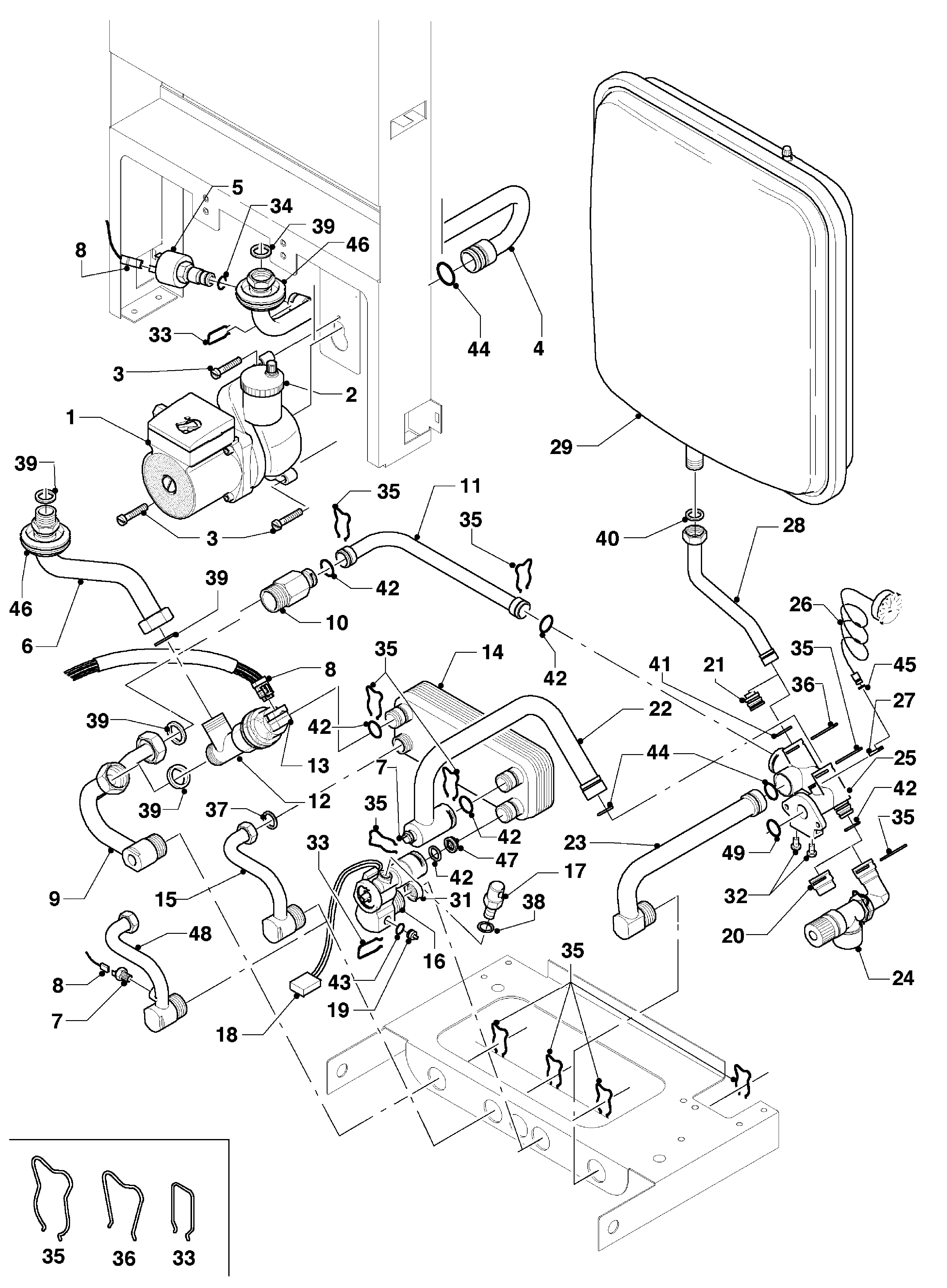 Vaillant Combiketel Turbo CWK 245/3 exploded tekening