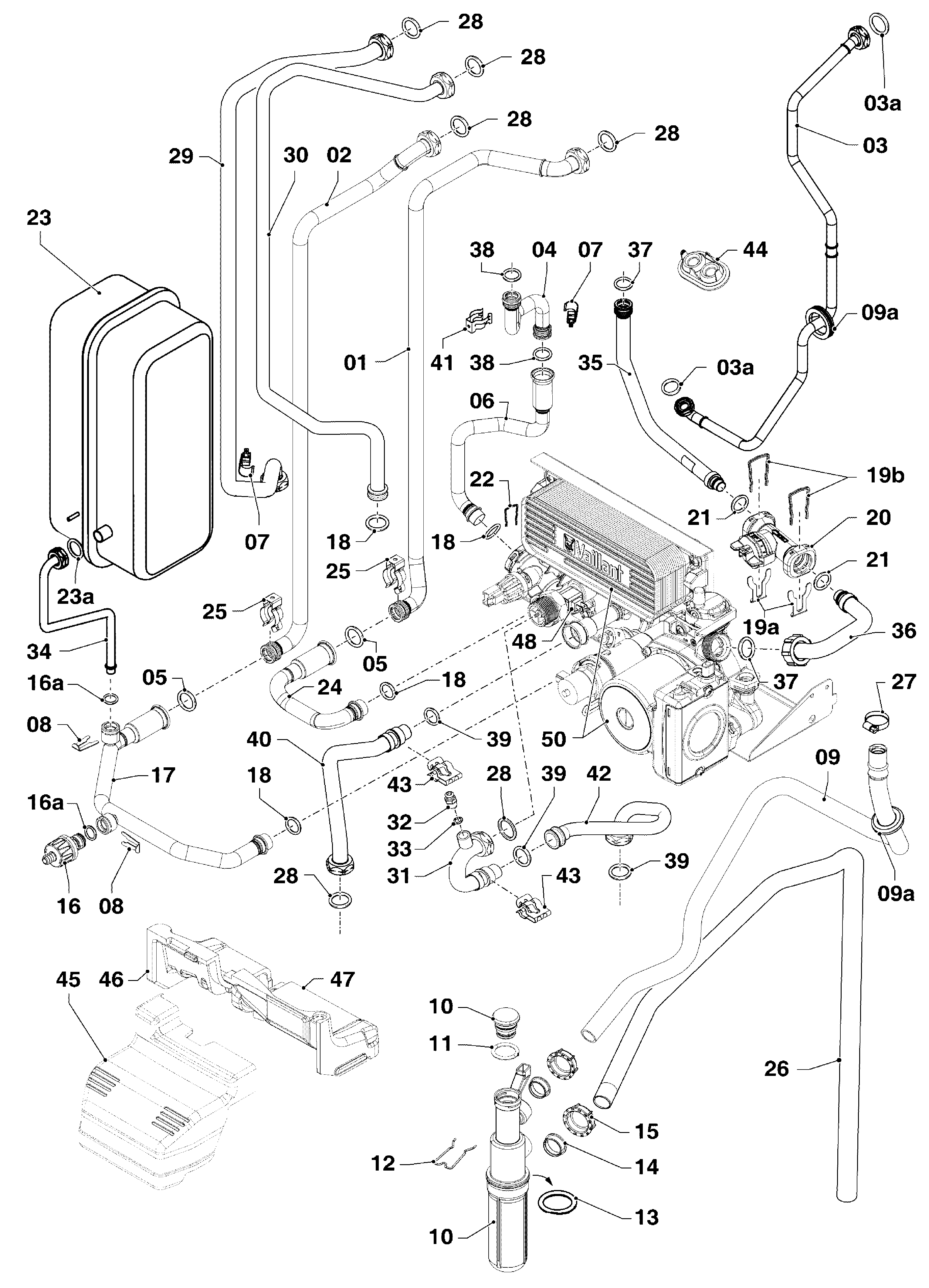 Vaillant ecoCOMPACT VSC 306/4-5 150 R1 exploded tekening