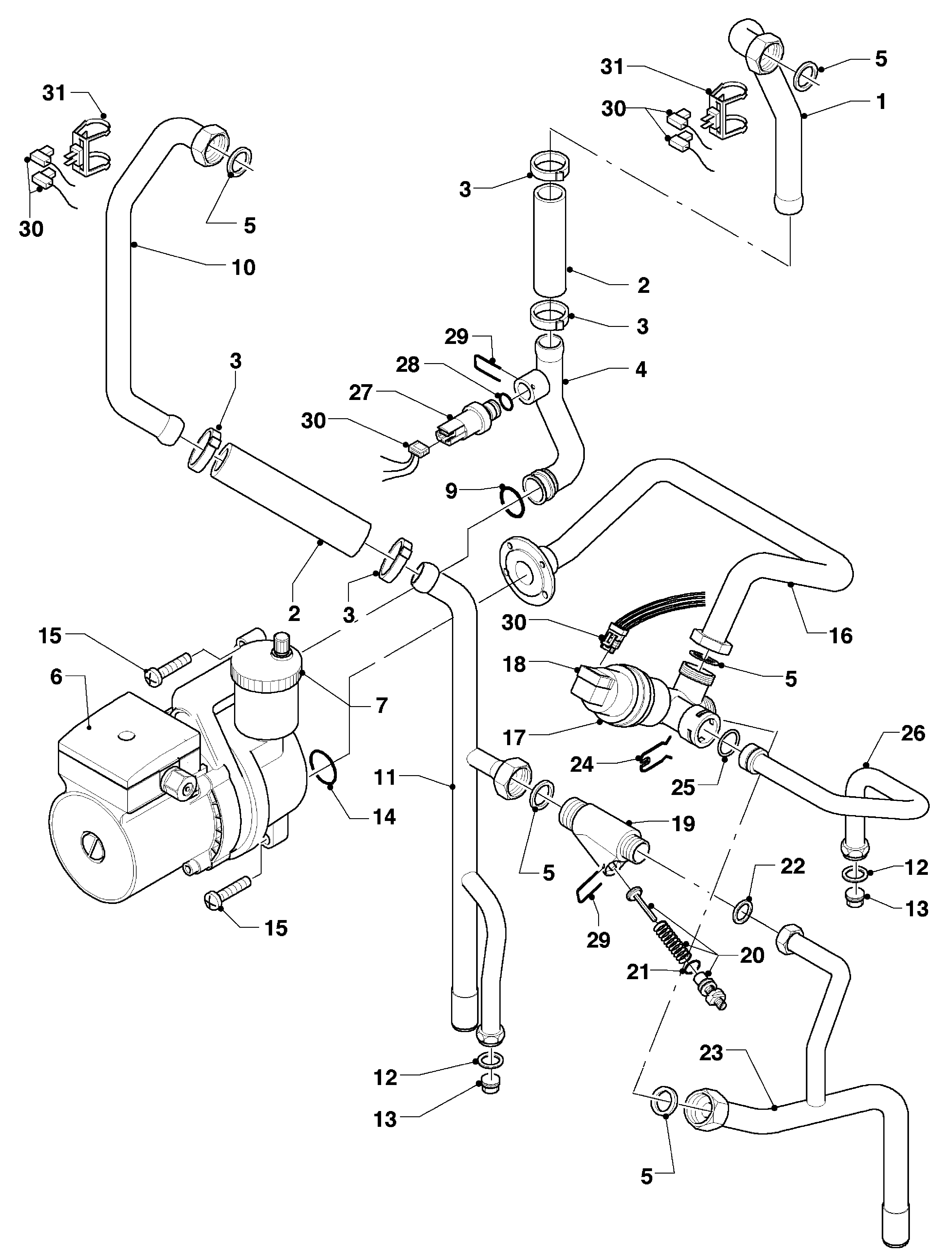 Vaillant hrEXCLUSIEF VHR 20/4 S exploded tekening