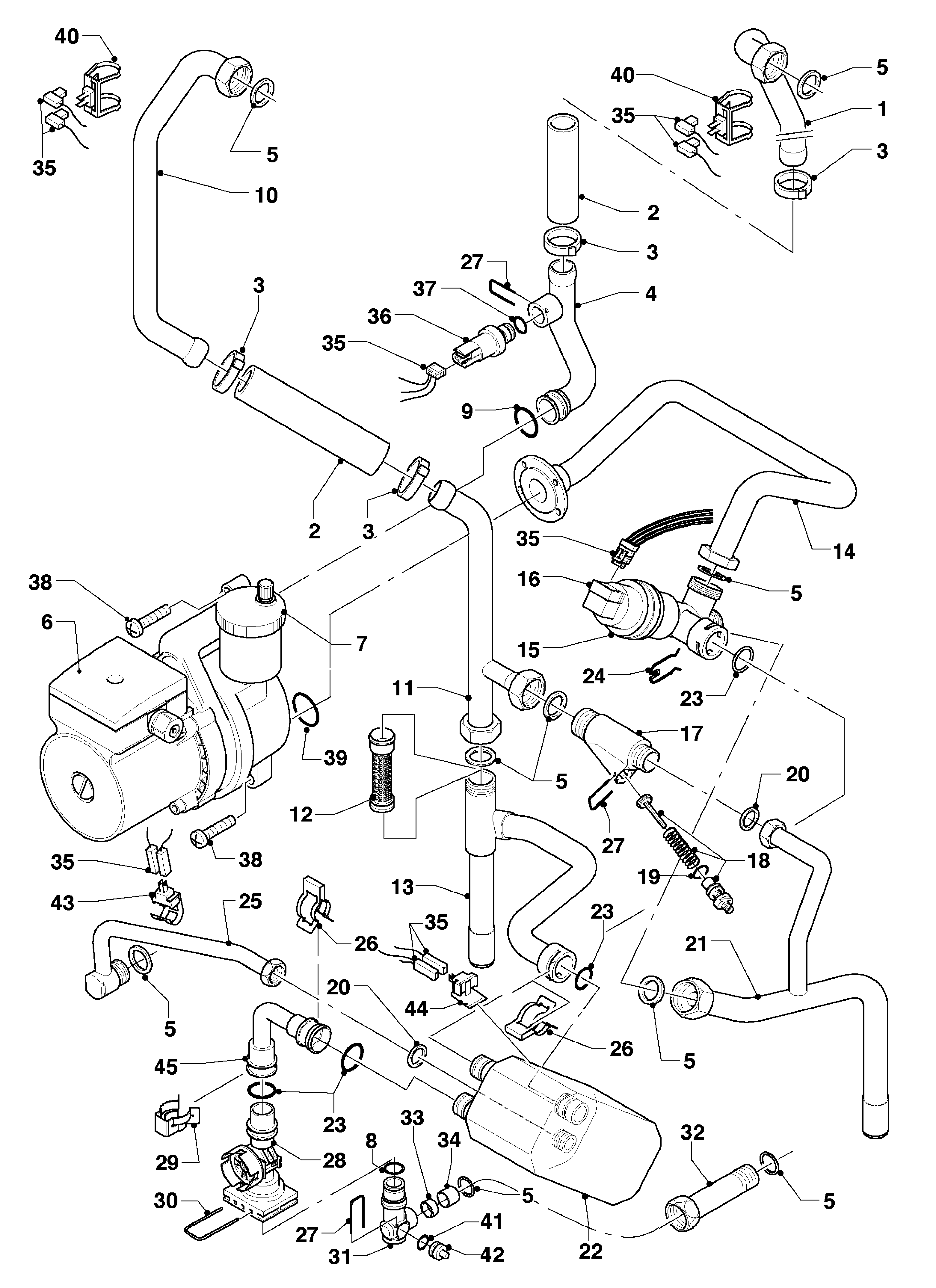 Vaillant hrEXCLUSIEF VHR 30 exploded tekening