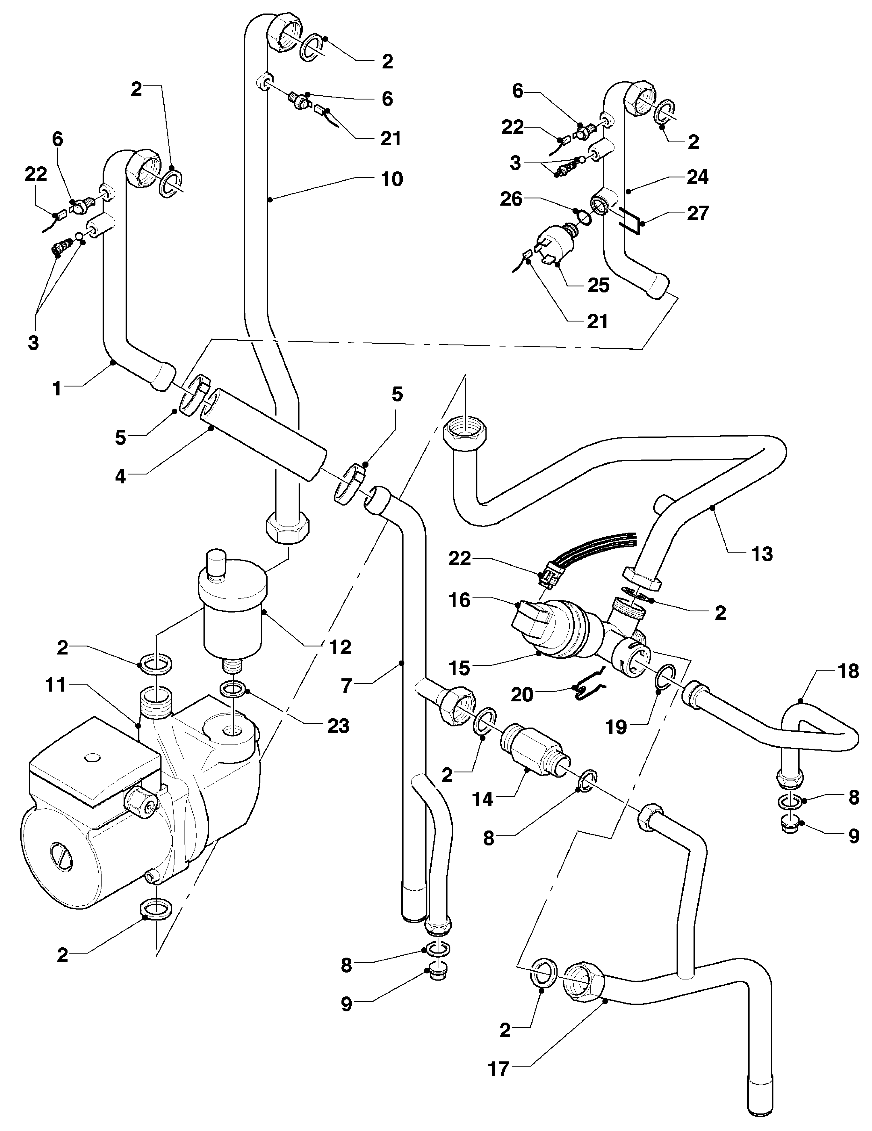 Vaillant hrEXCLUSIEF VHR 35 S exploded tekening