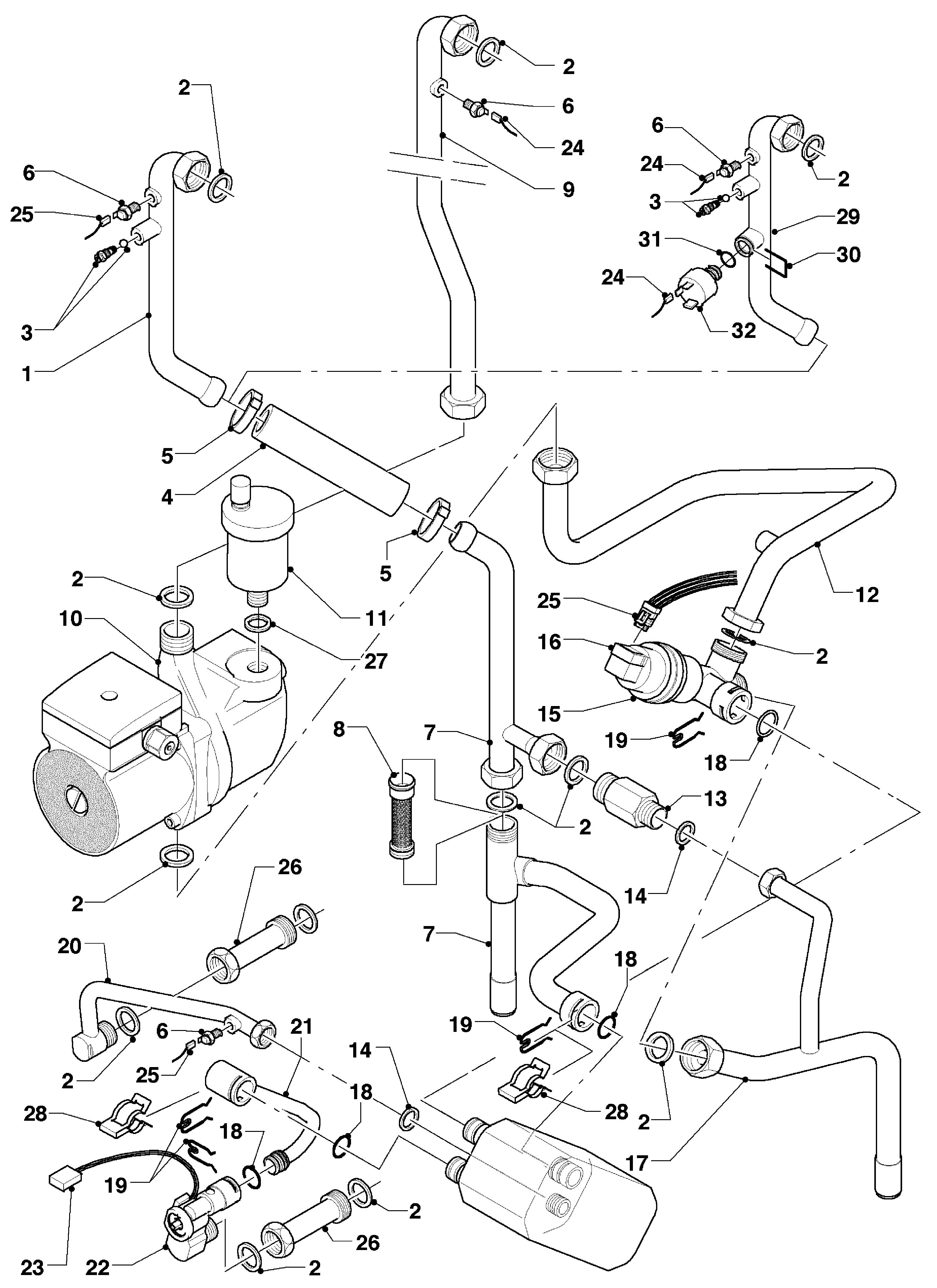 Vaillant hrEXCLUSIEF VHR 35 C exploded tekening
