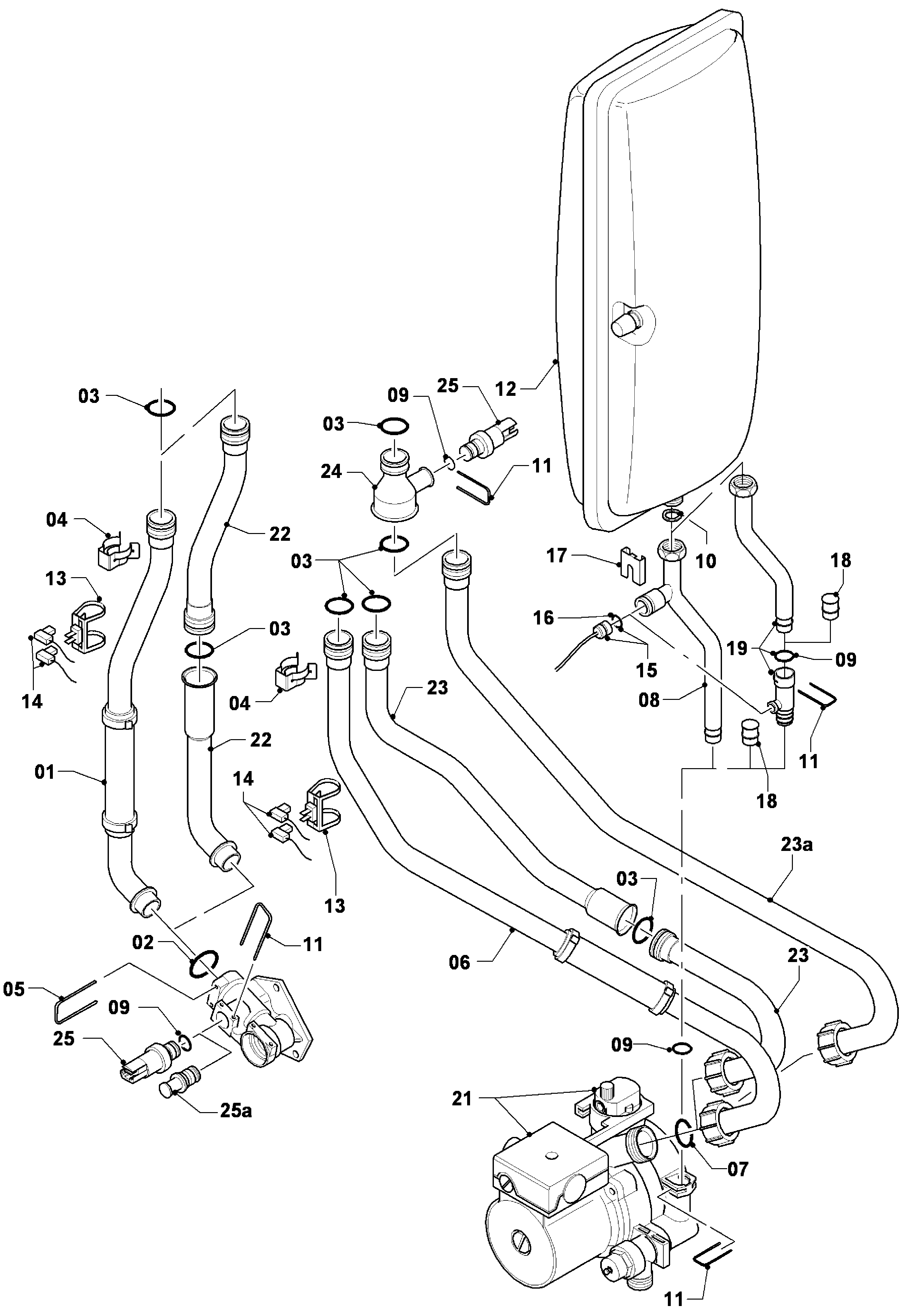 Vaillant hrPRO CW 3/3 exploded tekening