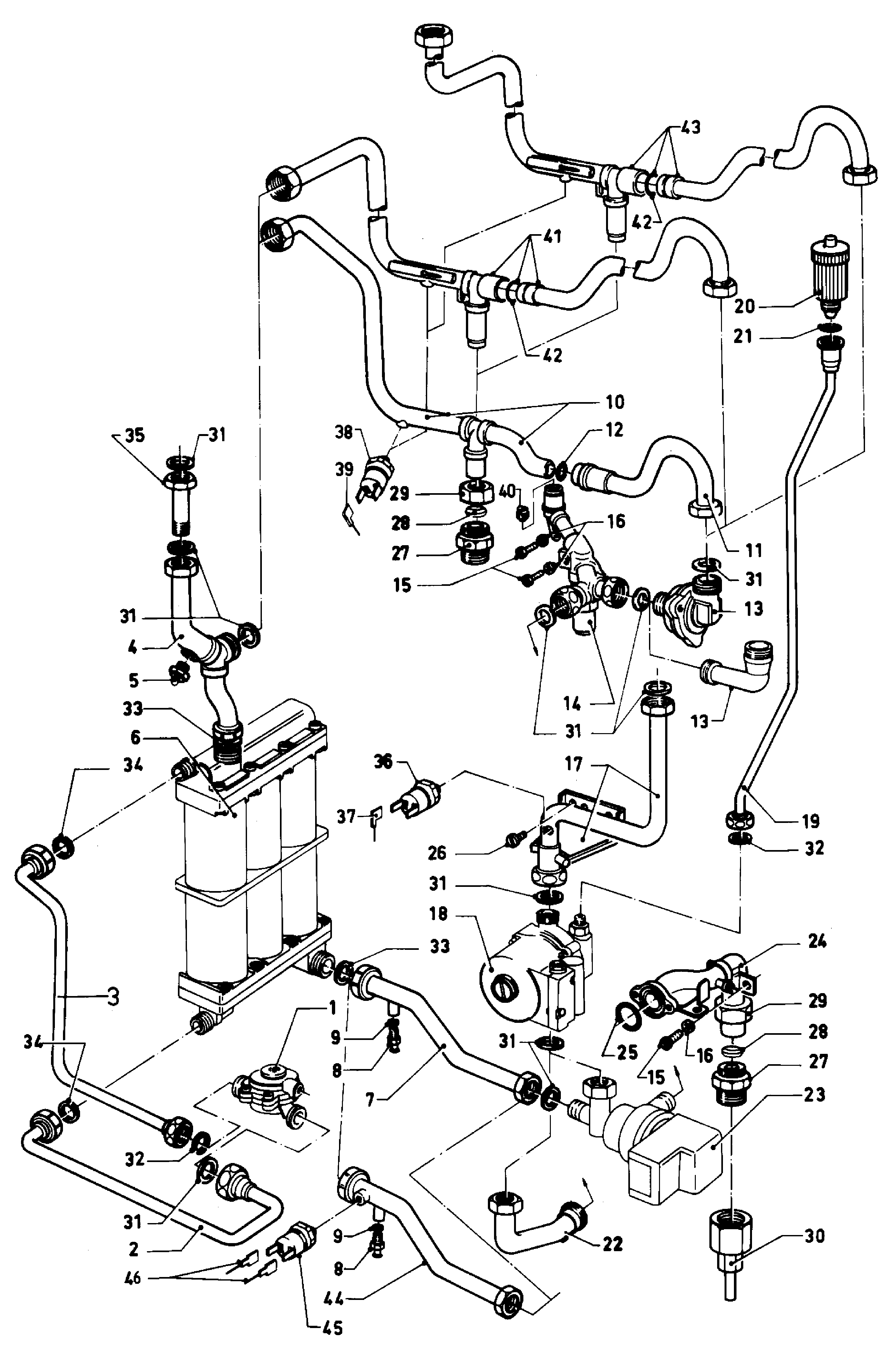 Vaillant Cv-ketel Sine VC 221 E exploded tekening