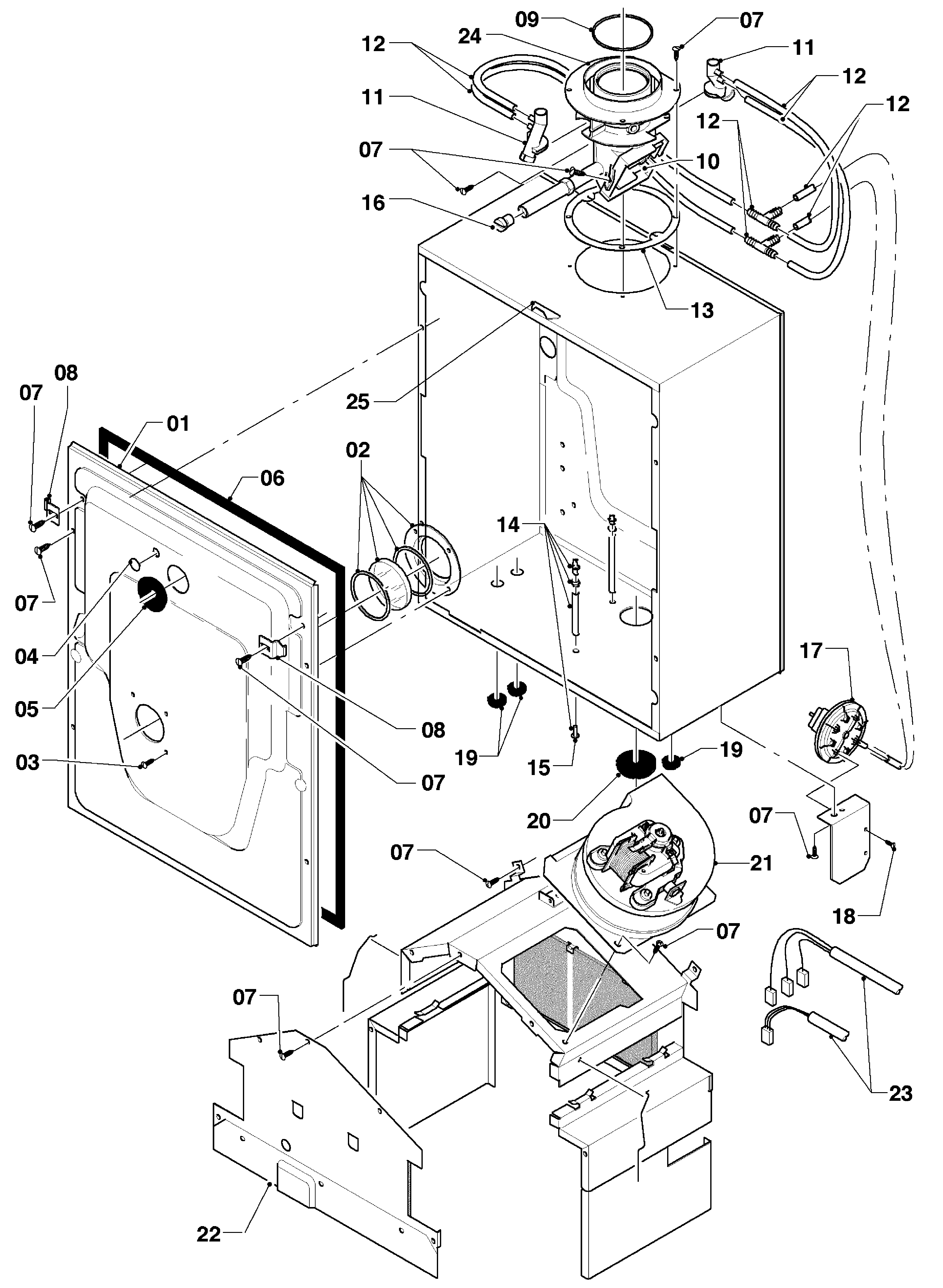 Vaillant Cv-ketel Turbo VC 255/2 E exploded tekening