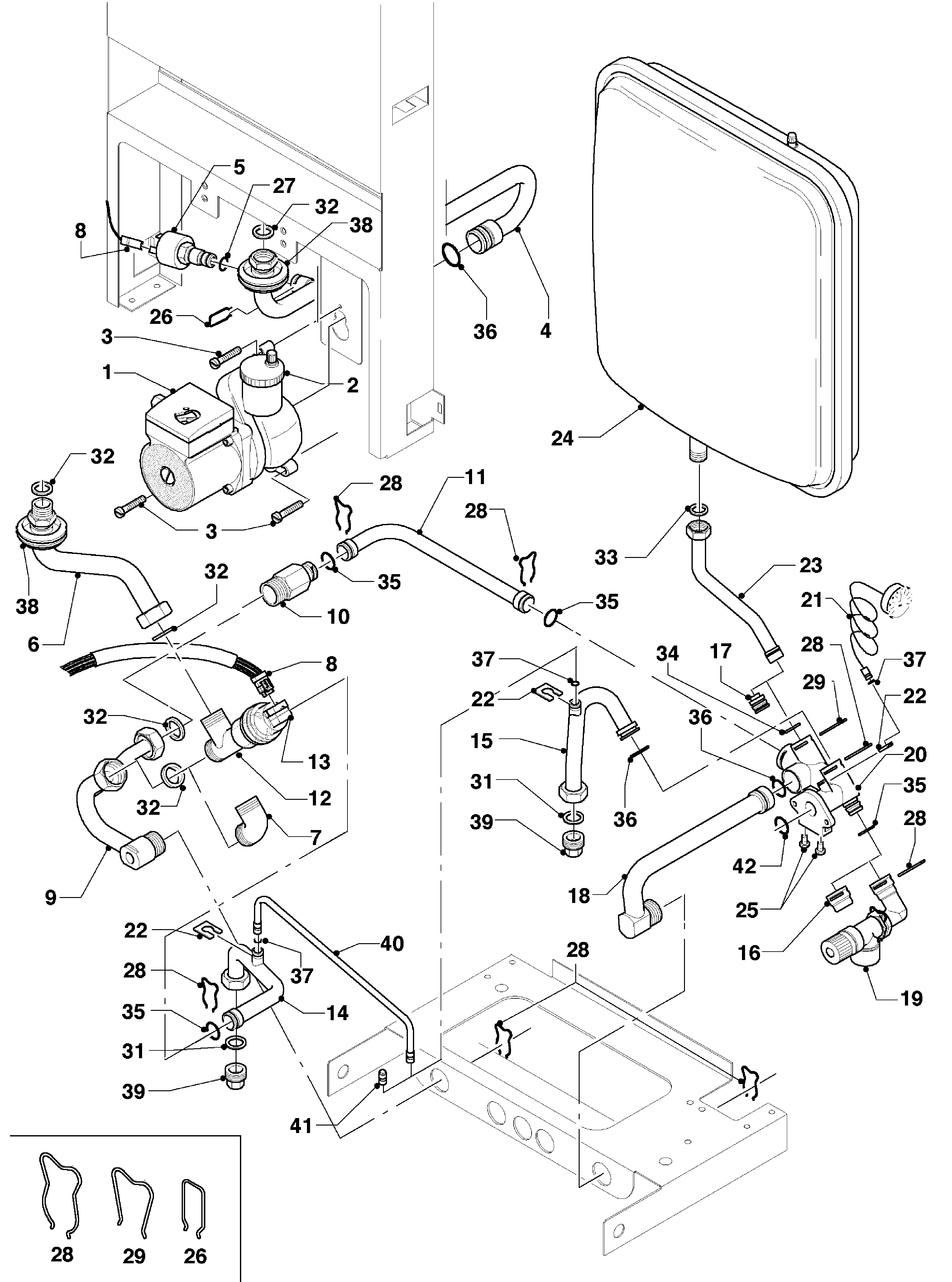 Vaillant Cv-ketel Turbo VC 255/3 exploded tekening