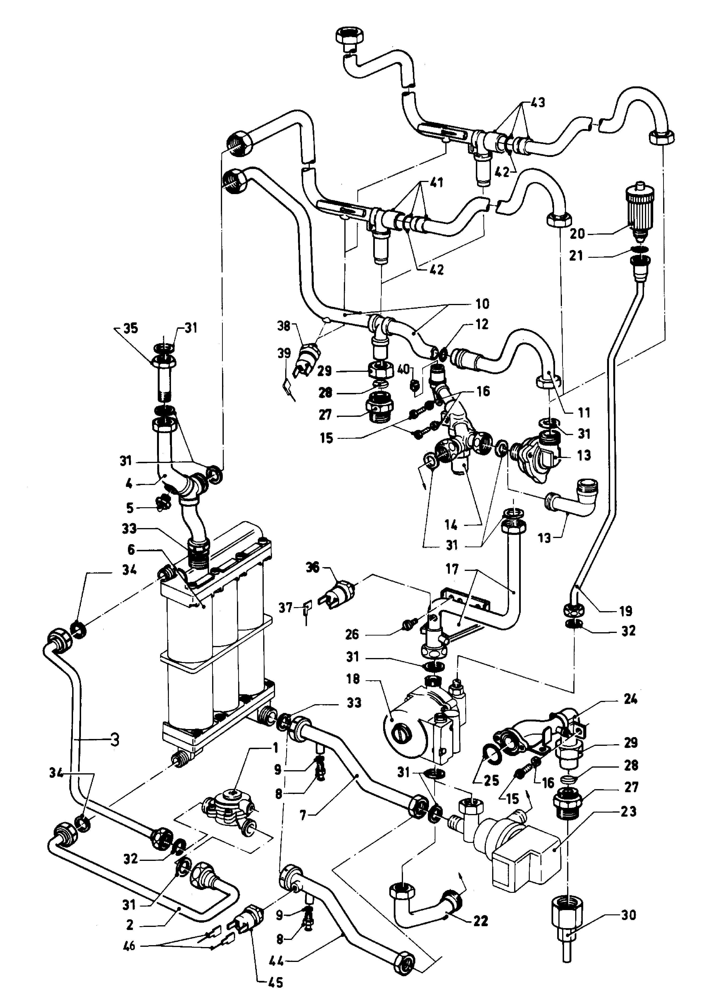 Vaillant Combiketel VCW 180 XE (TTB) exploded tekening