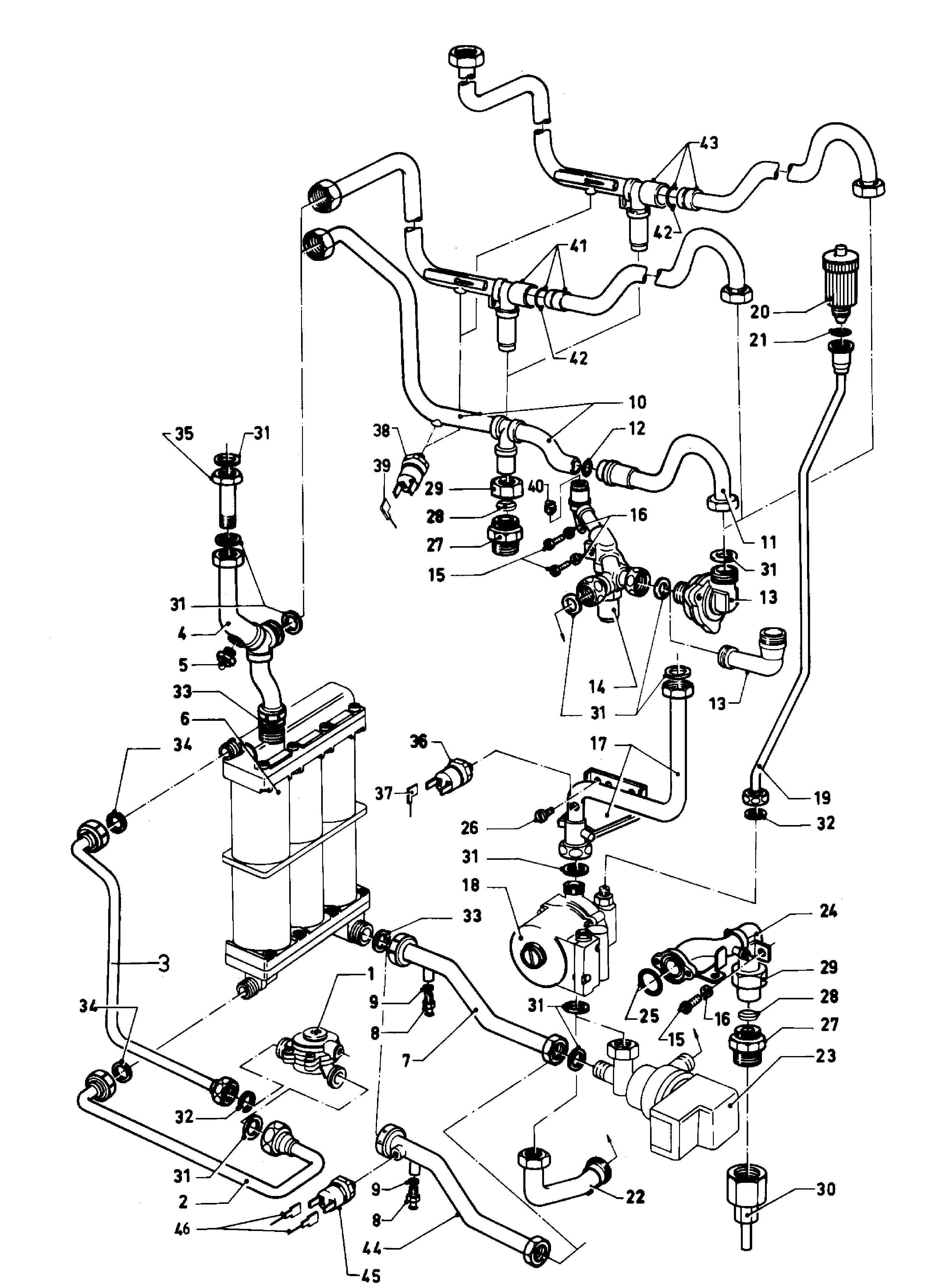 Vaillant Combiketel Turbo VCW 242 E exploded tekening