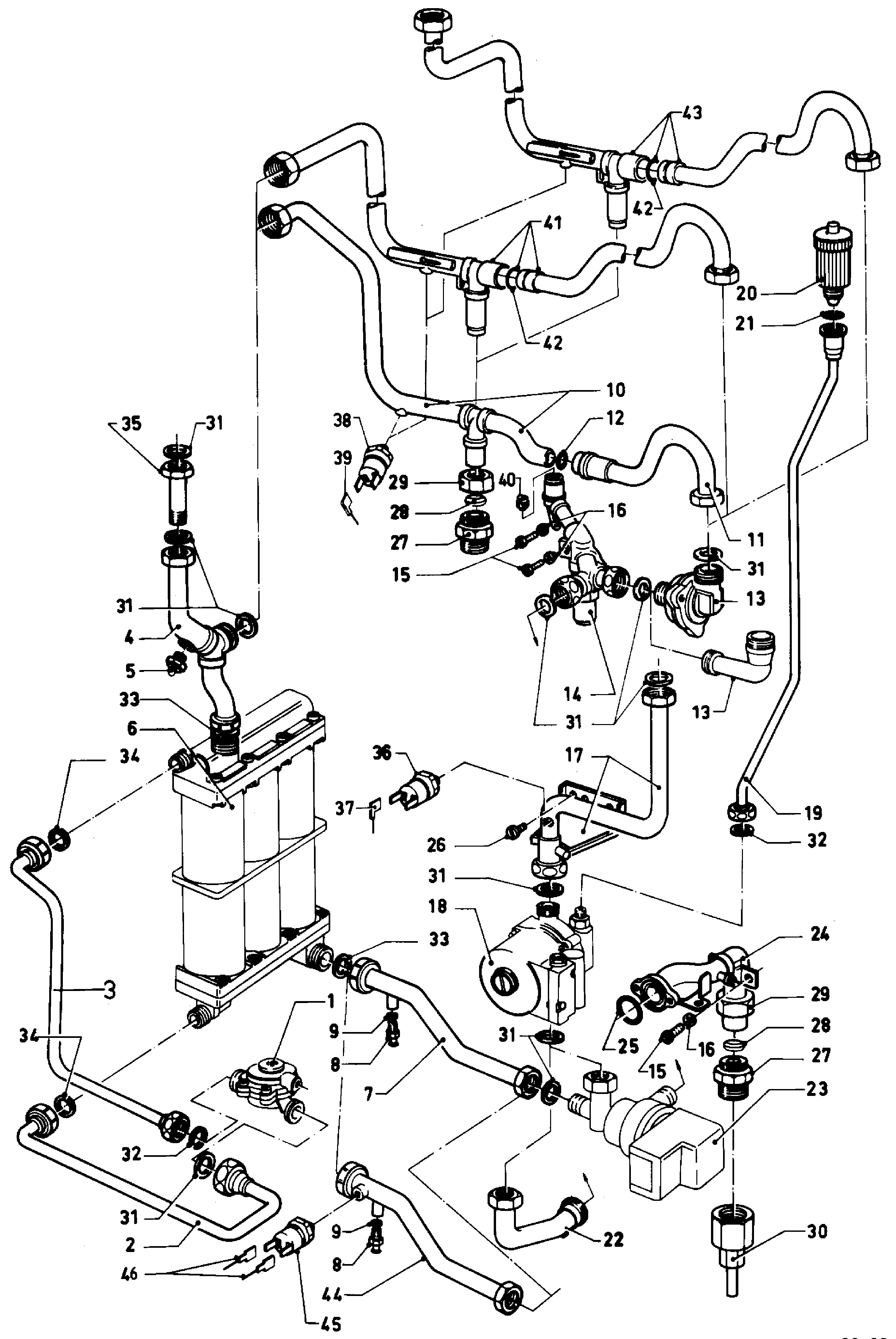 Vaillant Combiketel Turbo VCW 242 E S028 exploded tekening